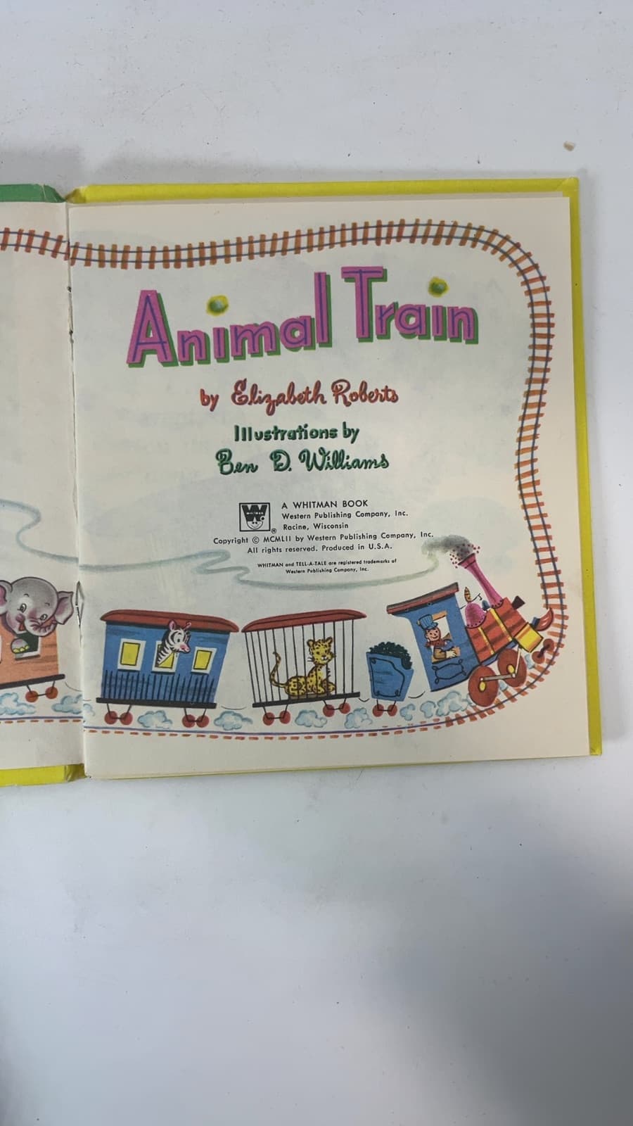 Animal Train by Elizabeth Roberts - title page