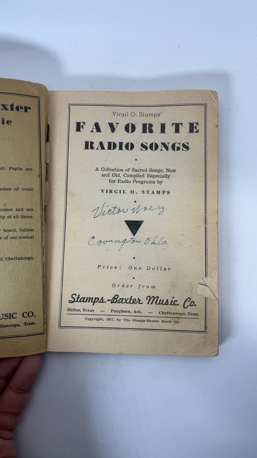 Favorite Radio Songs by Virgil O. Stamps - title page