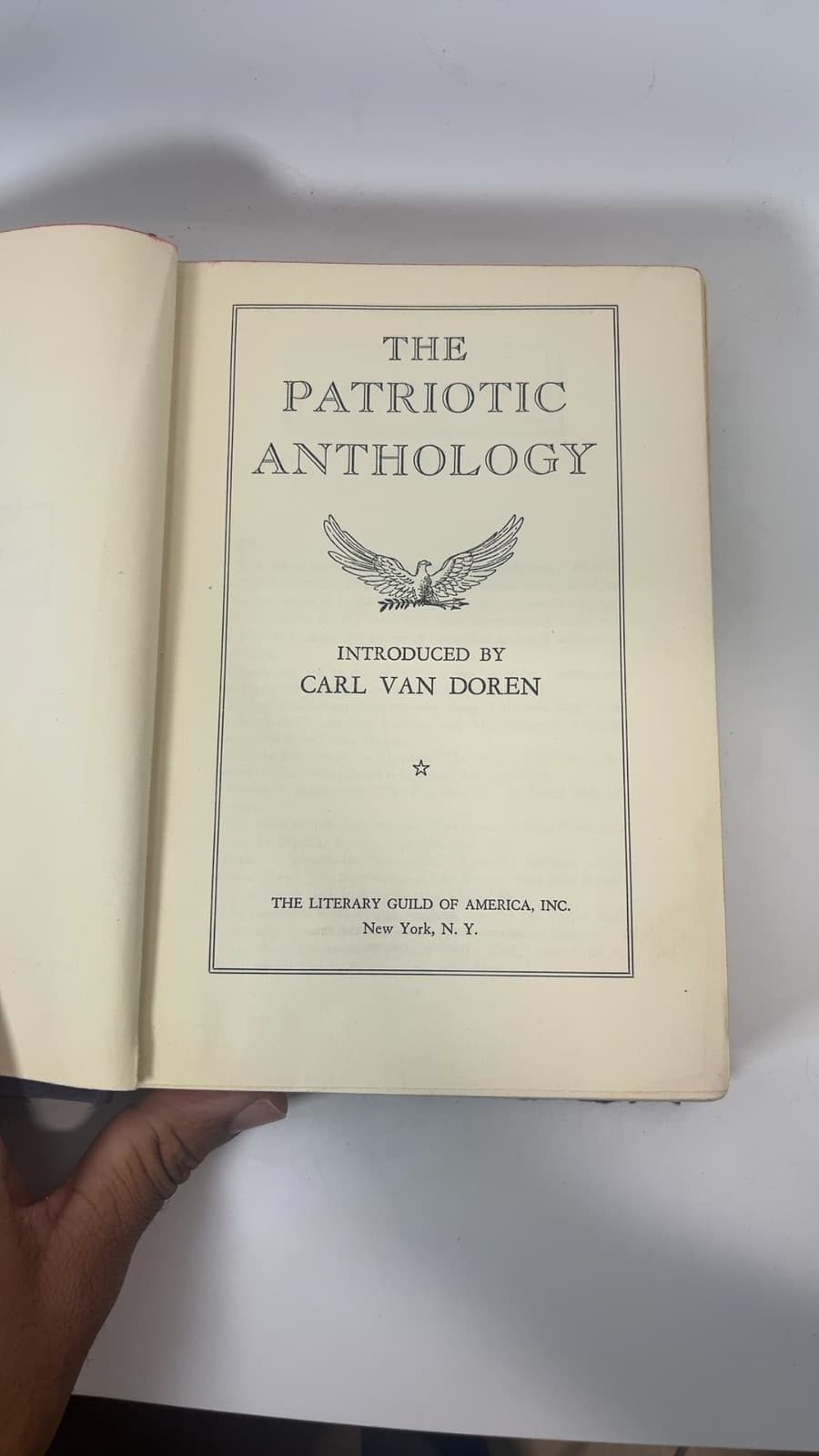 The Patriotic Anthology by Carl Van Doren - title page