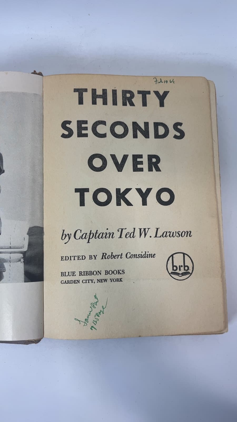 Thirty Seconds Over Tokyo by Captain Ted W. Lawson - title page
