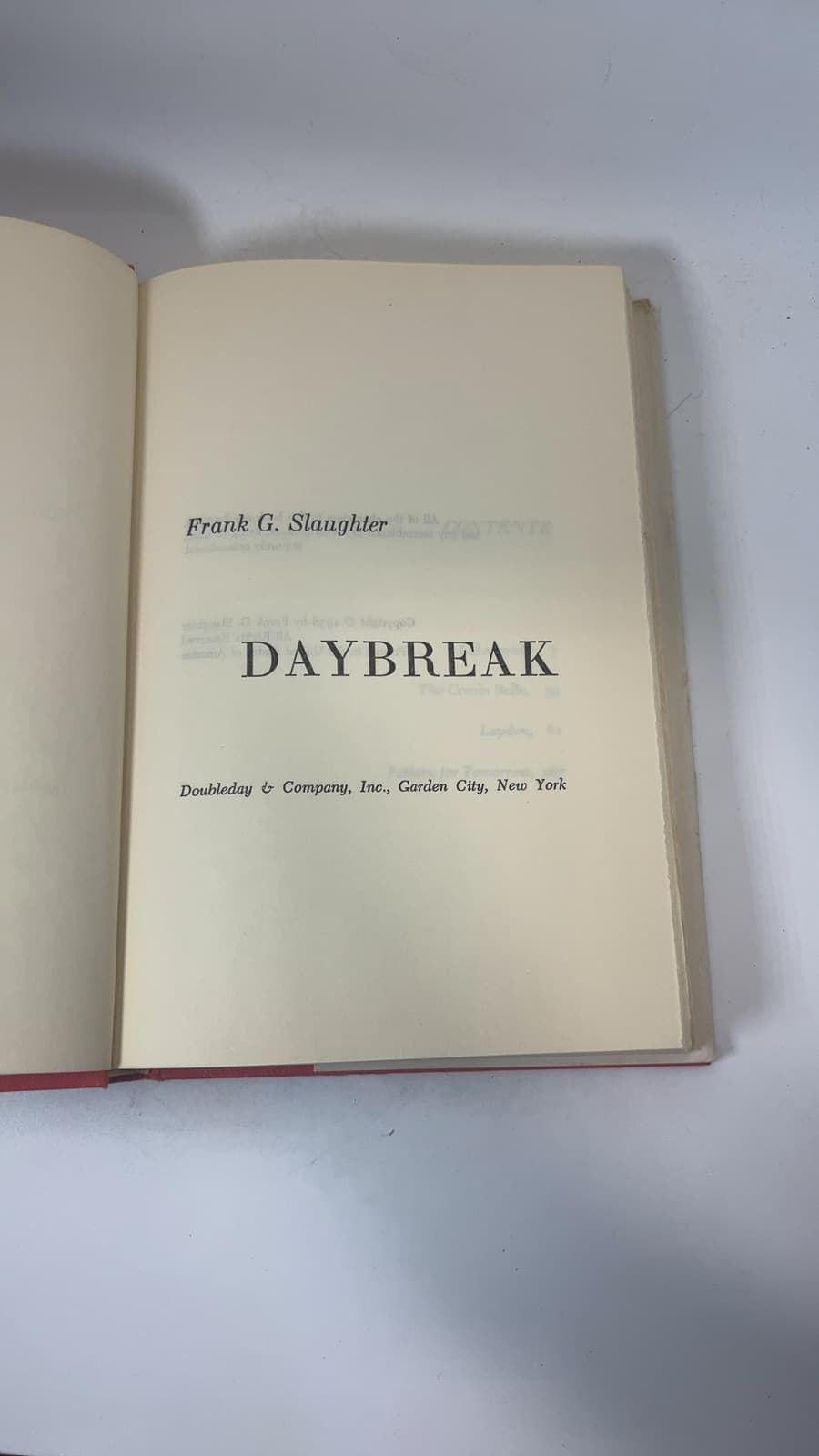 Daybreak by Frank G. Slaughter - title page