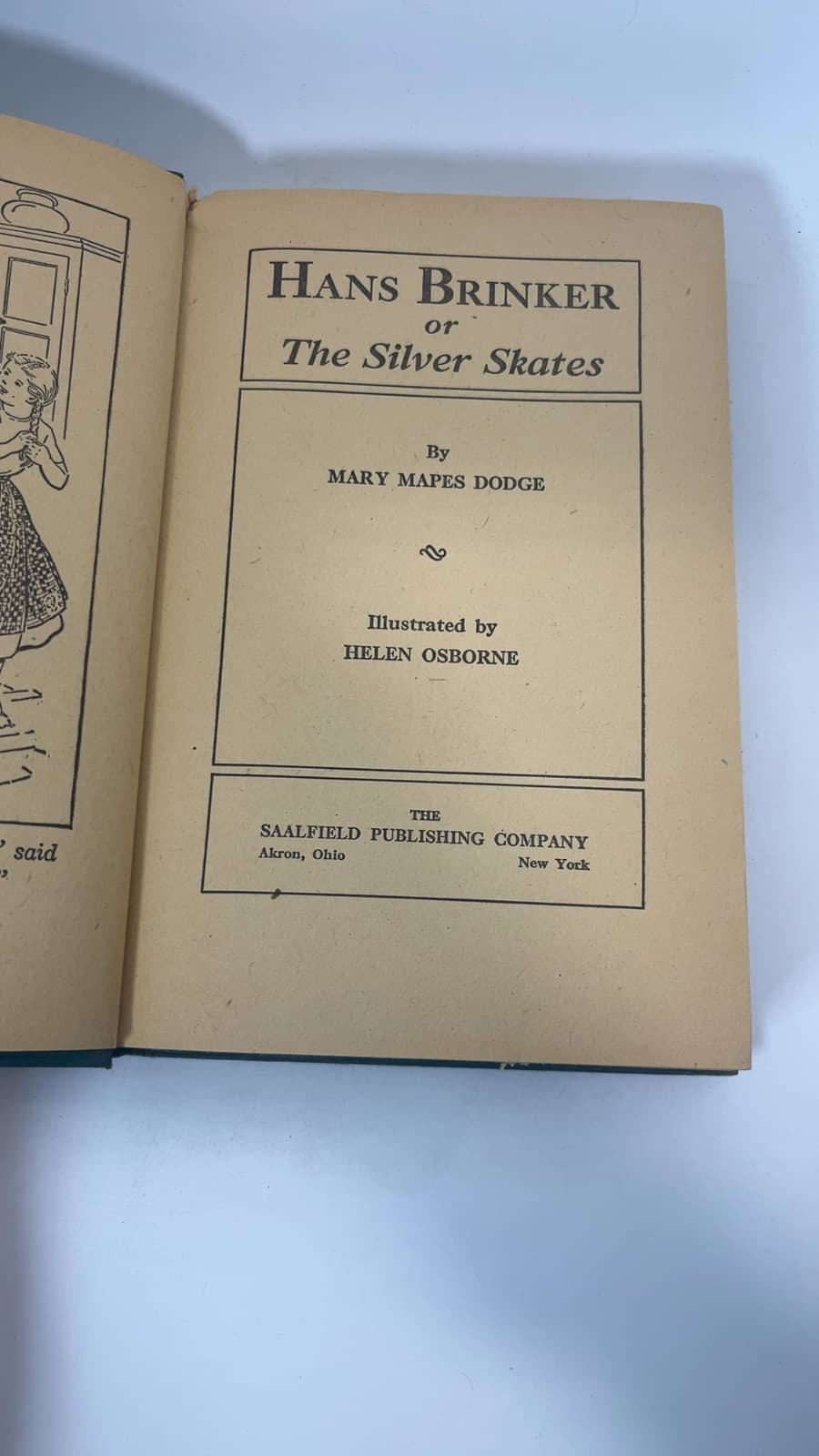 Hans Brinker or The Silver Skates by Mary Mapes Dodge - title page