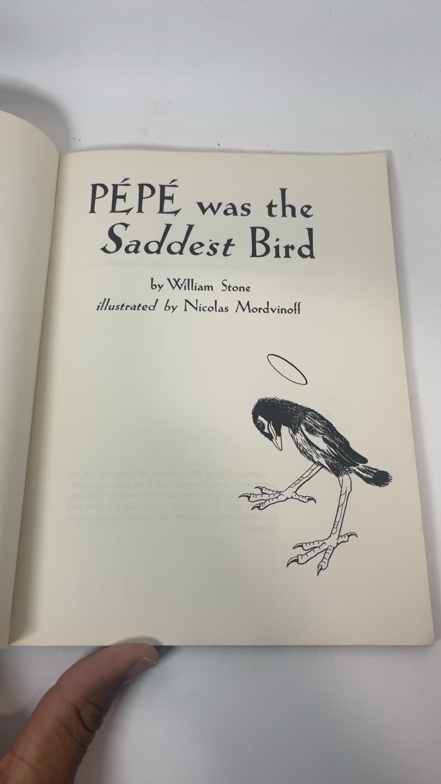 PÉPÉ was the Saddest Bird by William Stone - title page