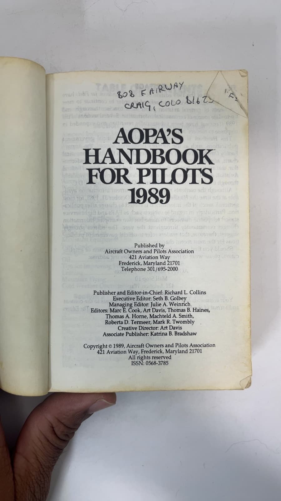 AOPA's Handbook for Pilots 1989 - title page