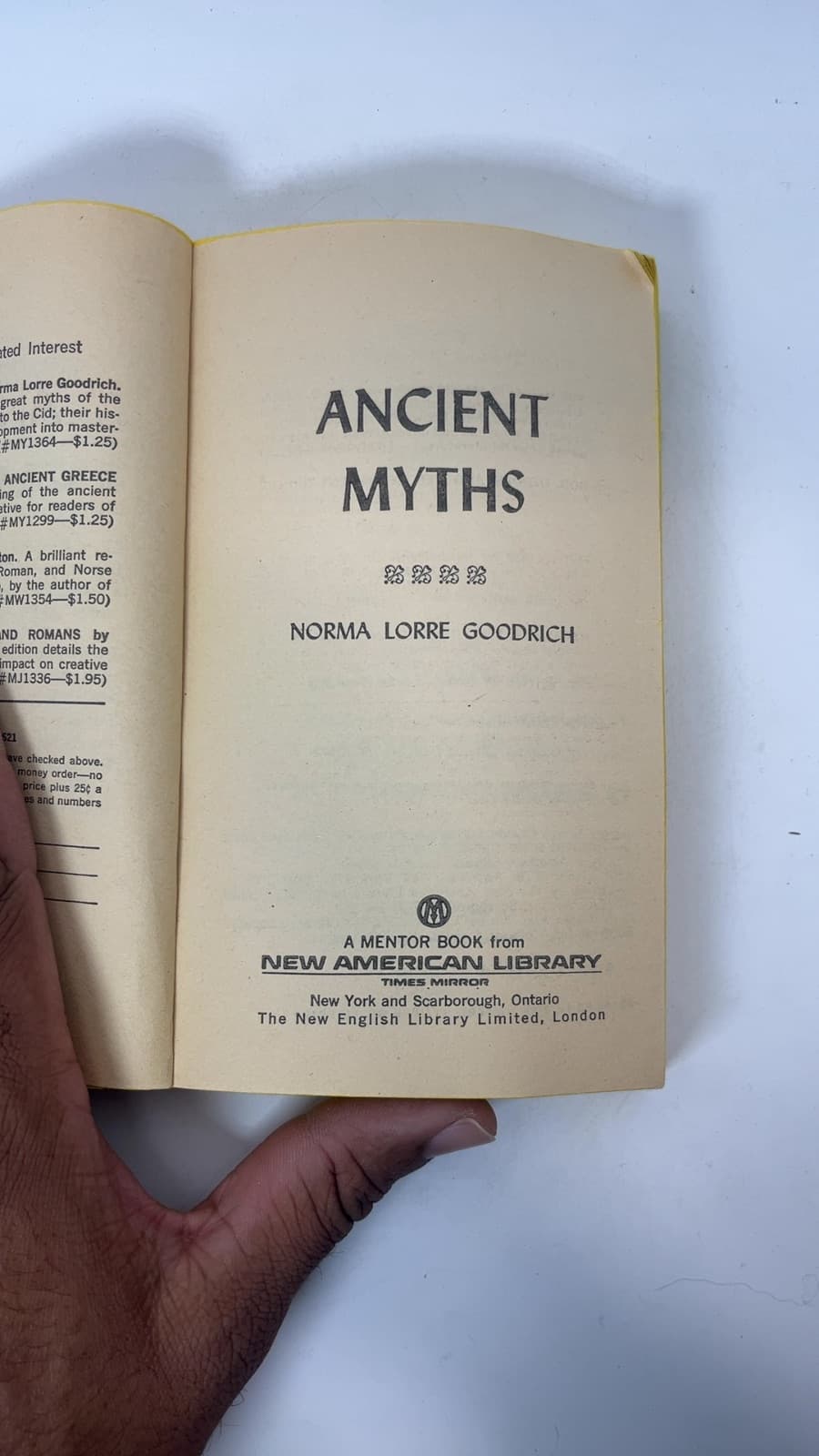 Ancient Myths by Norma Lorre Goodrich - title page