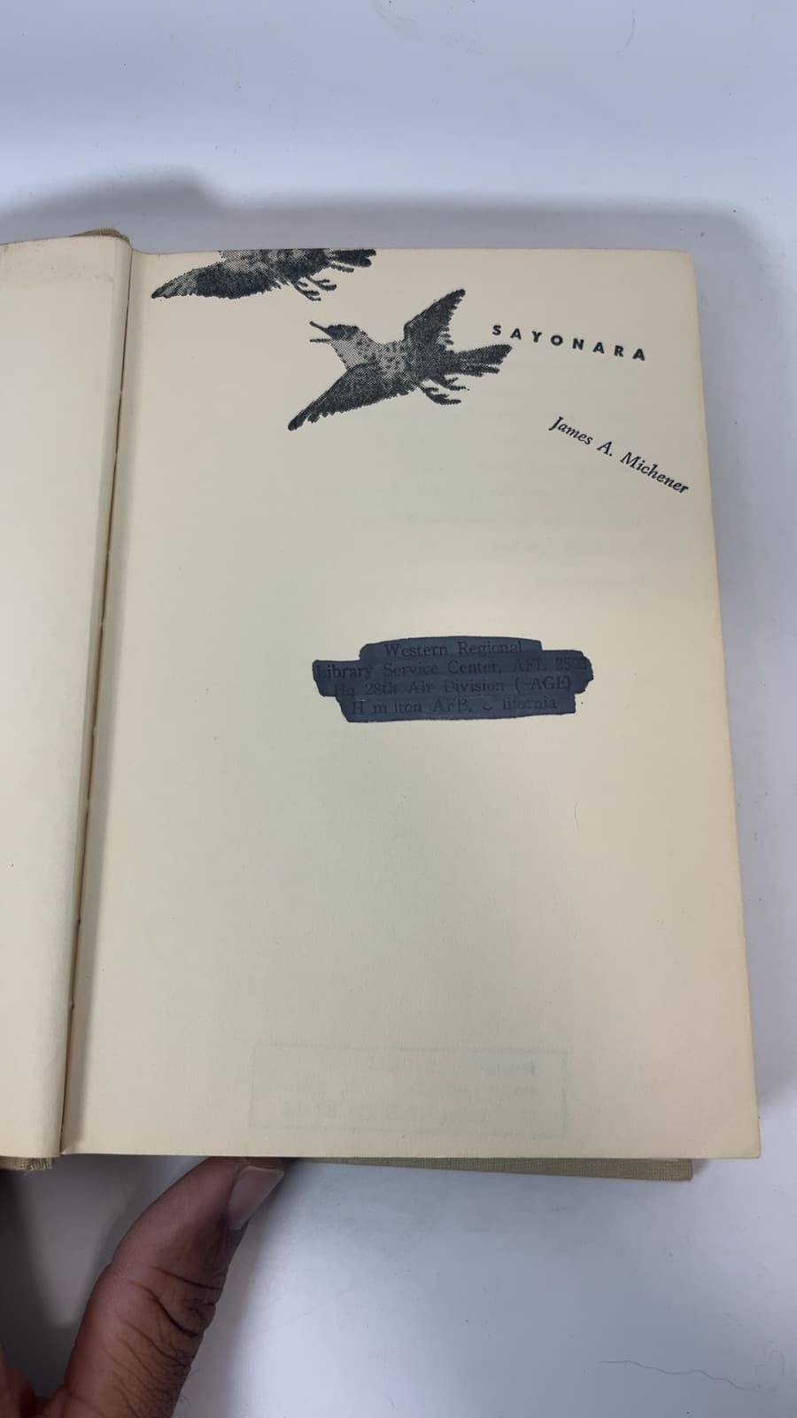 Sayonara by James A. Michener - title page