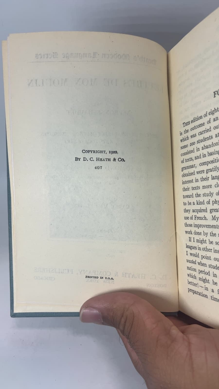 Lettres de Mon Moulin by Alphonse Daudet - copyright page showing 1922 details