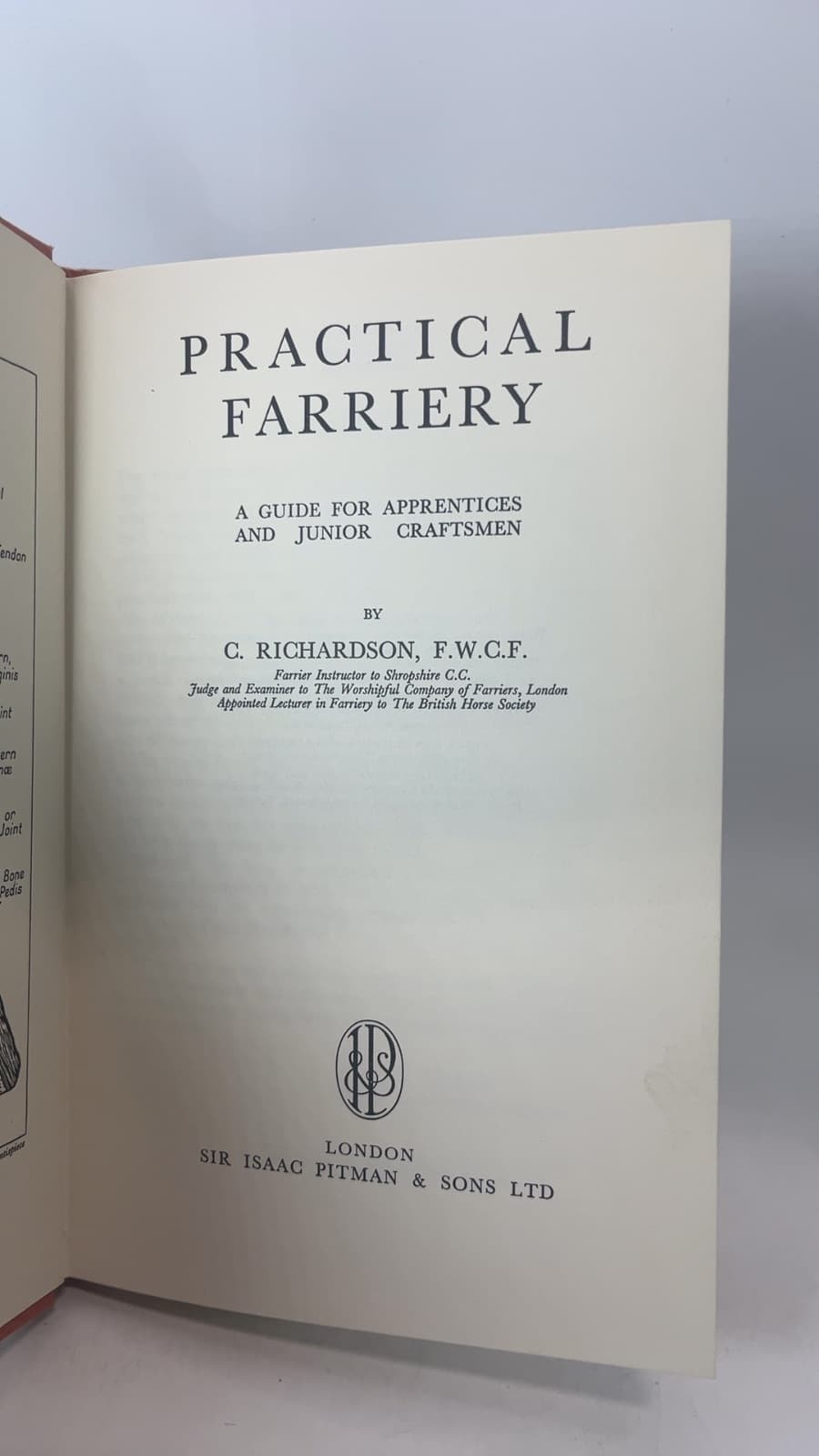 Practical Farriery by C. Richardson - title page