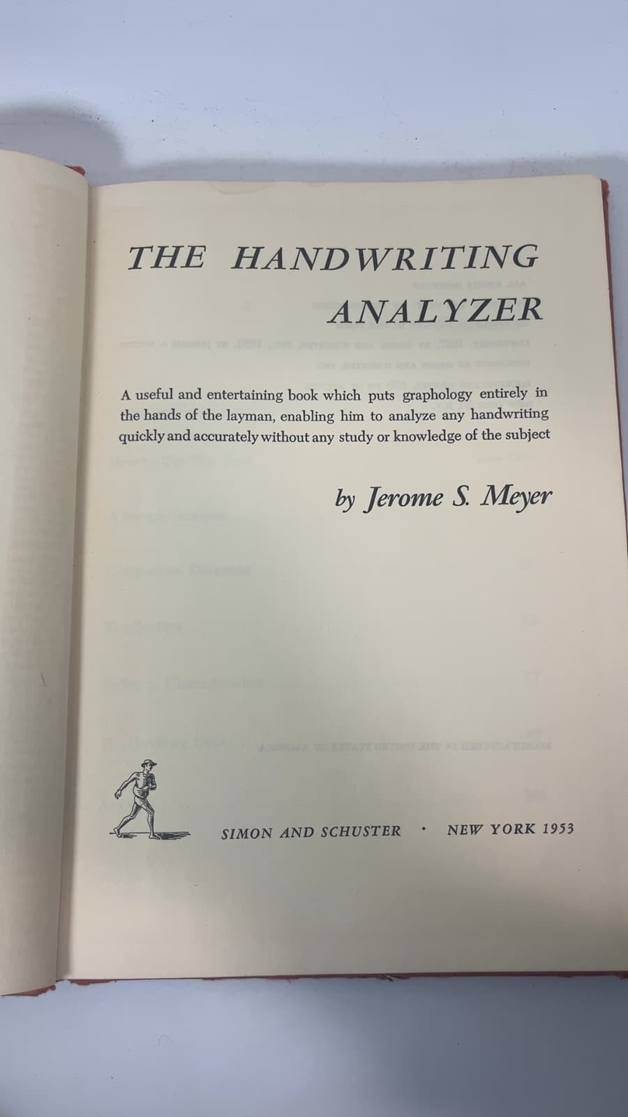 The Handwriting Analyzer by Jerome S. Meyer - title page