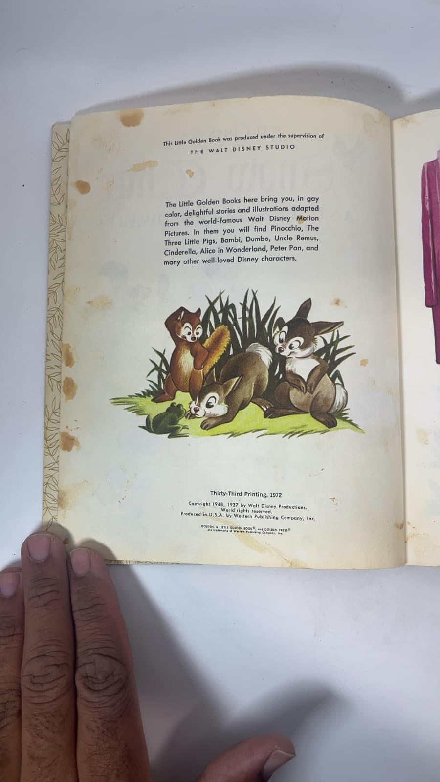 Walt Disney's Snow White and the Seven Dwarfs - Golden Book  by Ken O'Brien & Al Dempster - copyright page showing 1972 details