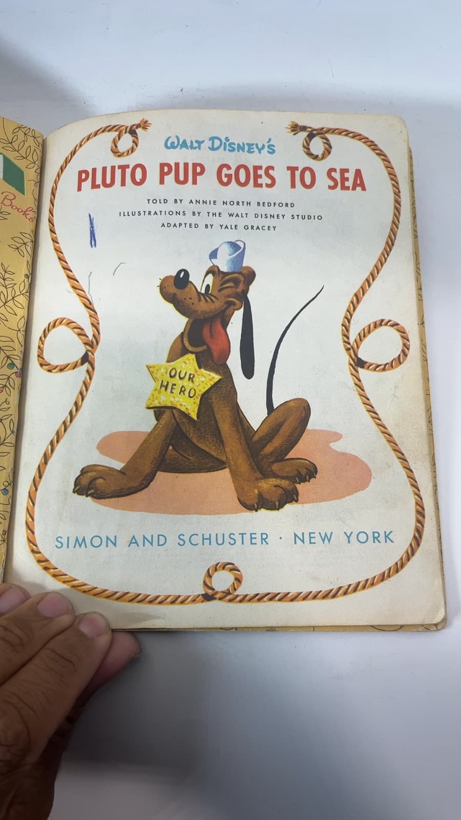 Walt Disney's Pluto Pup Goes to Sea by Annie North Bedford - title page