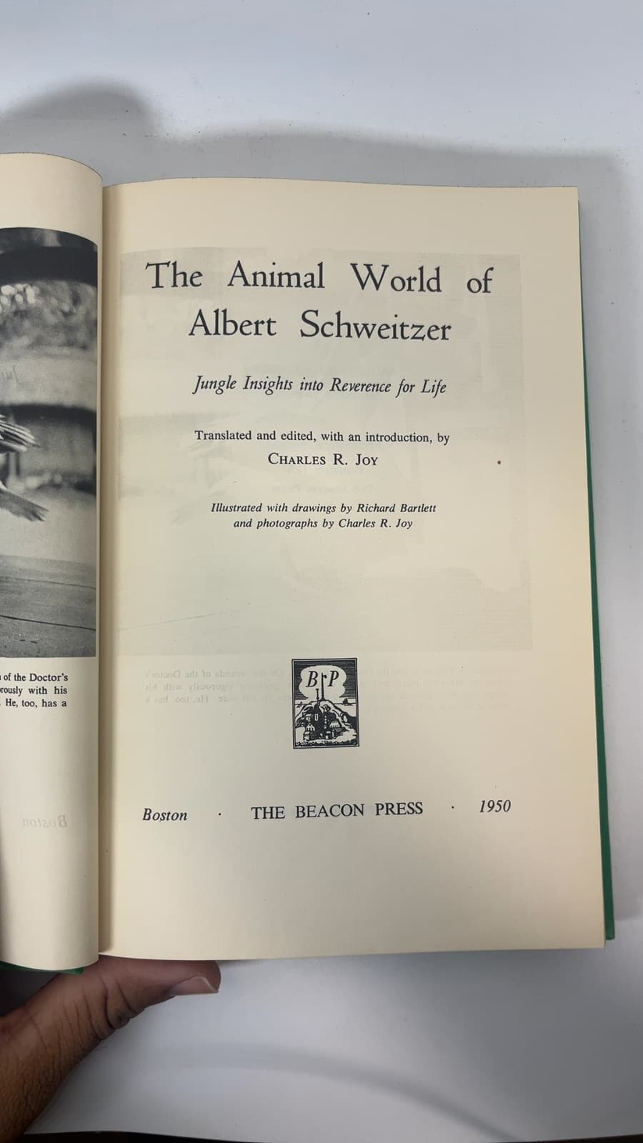 The Animal World of Albert Schweitzer by Albert Schweitzer - title page