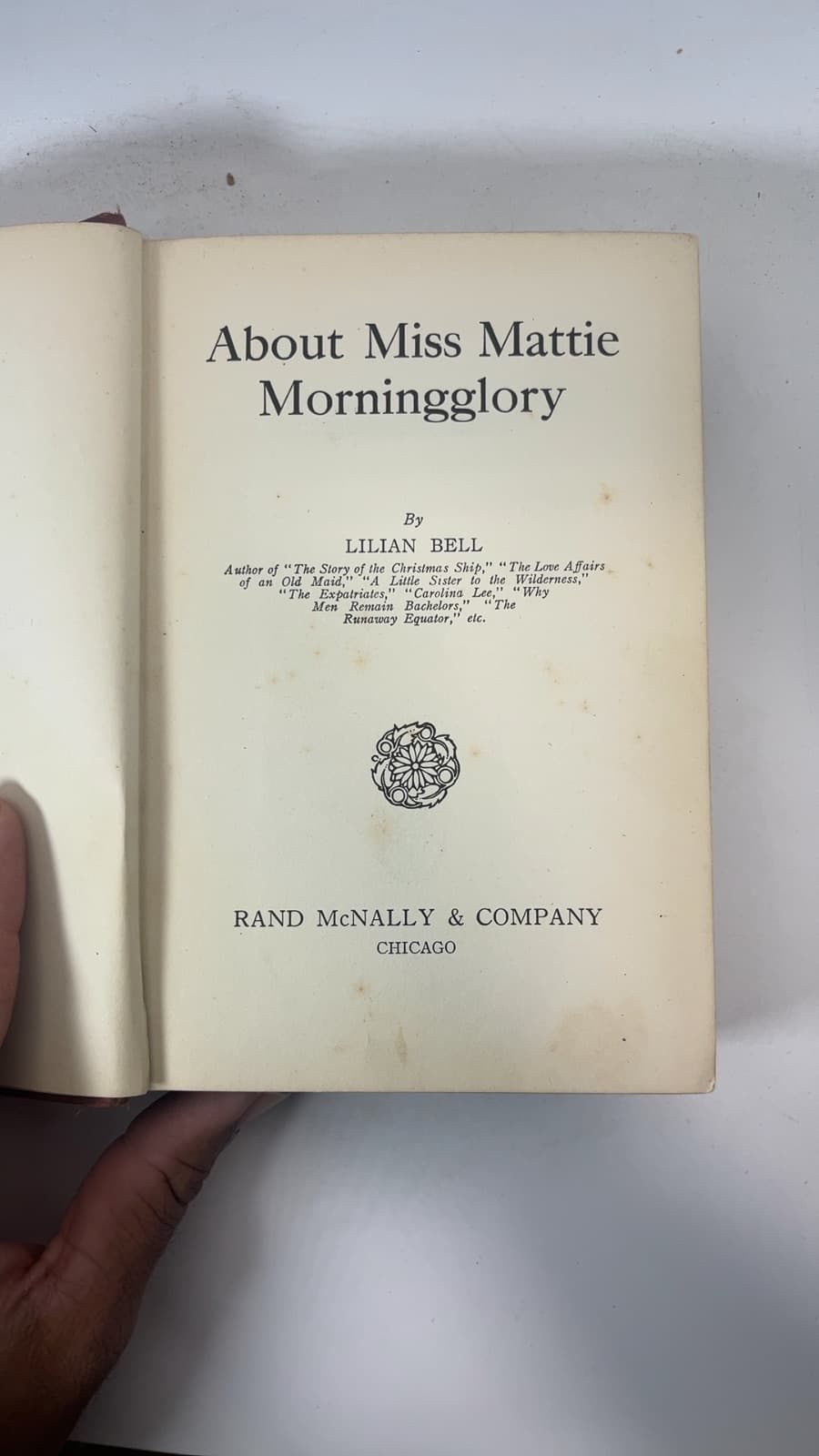 About Miss Mattie Morningglory by Lilian Bell - title page