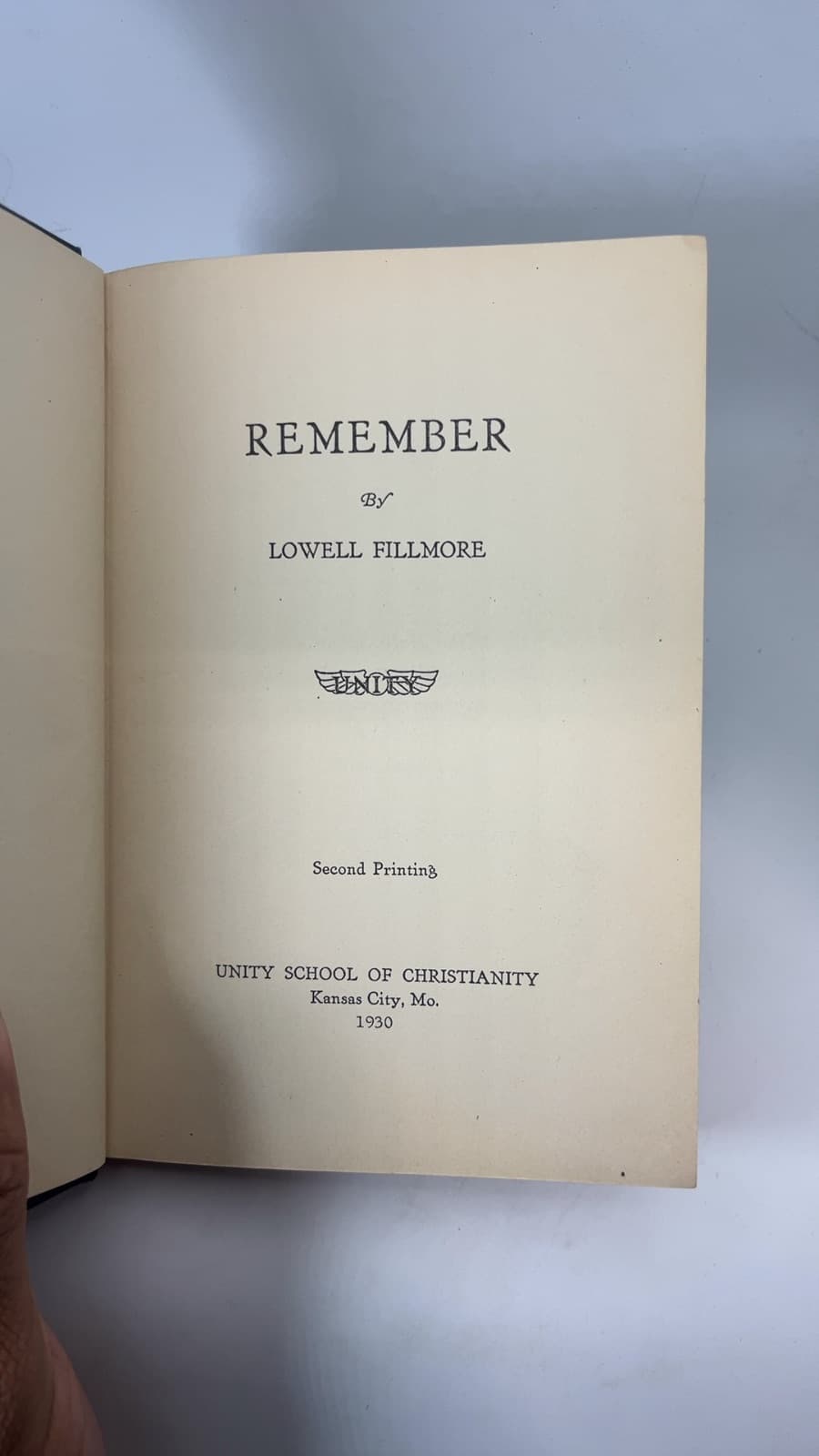 Remember by Lowell Fillmore - title page