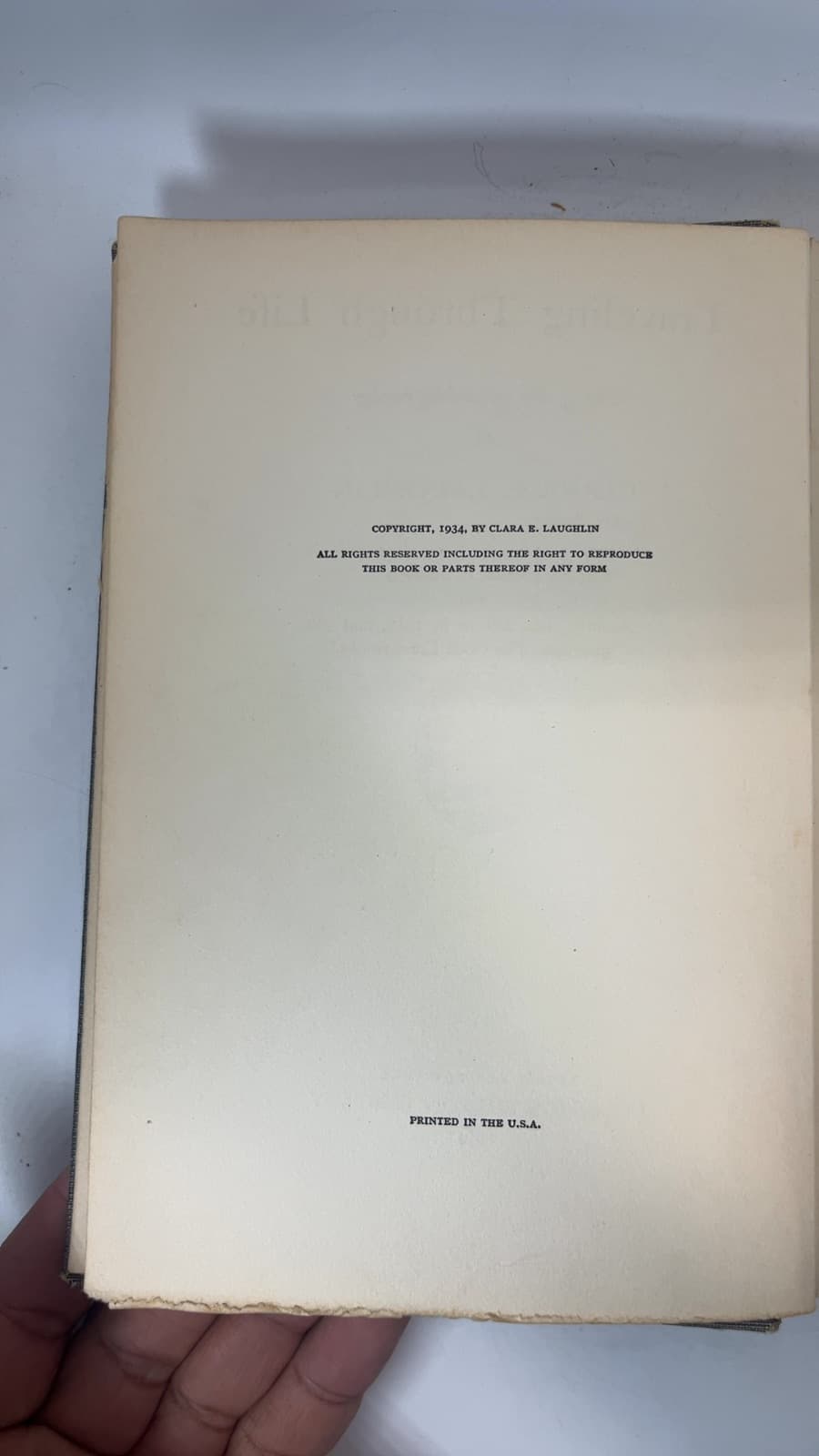 Traveling Through Life by Clara E. Laughlin - copyright page showing 1934 details