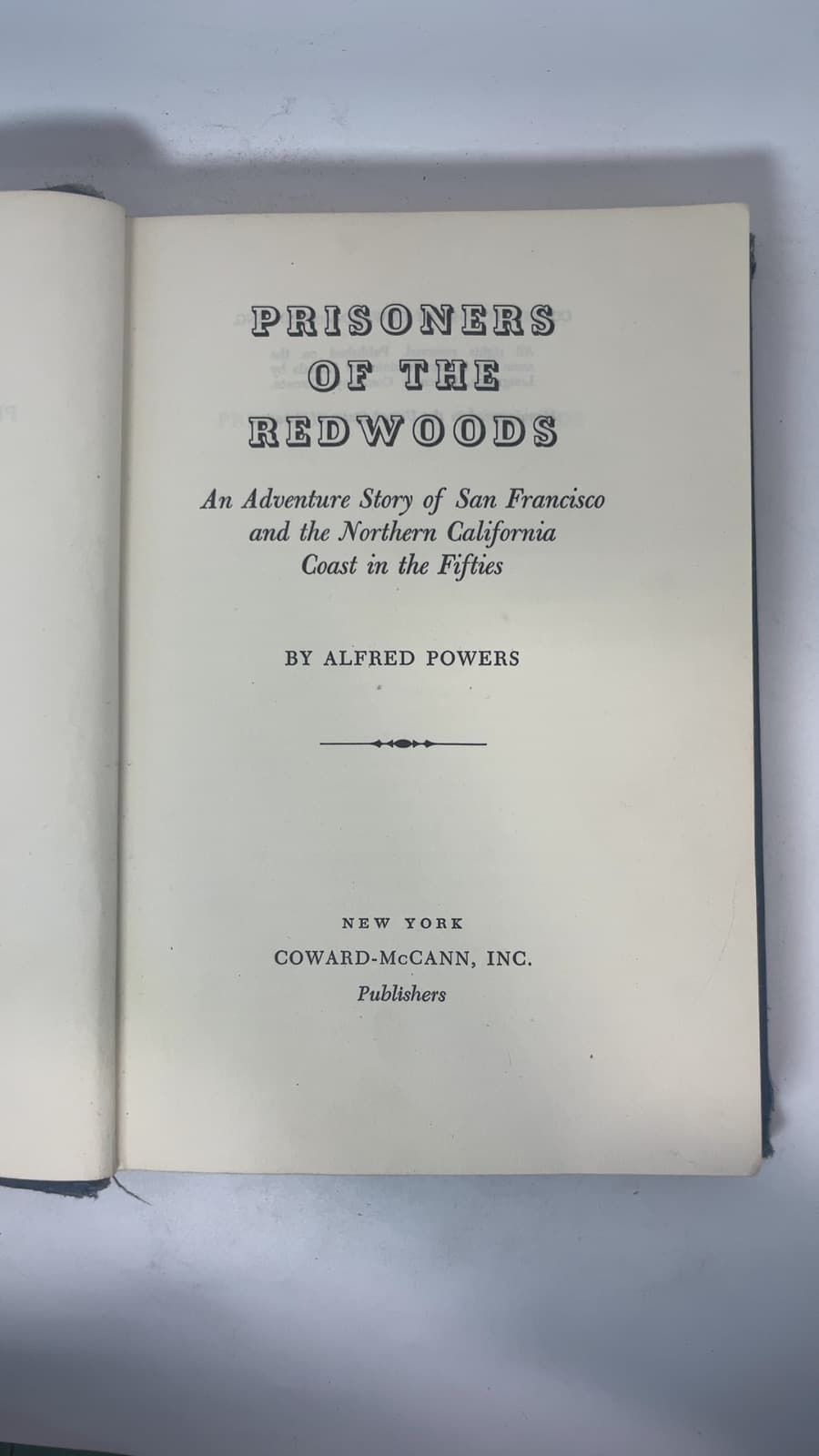 Prisoners of the Redwoods by Alfred Powers - title page
