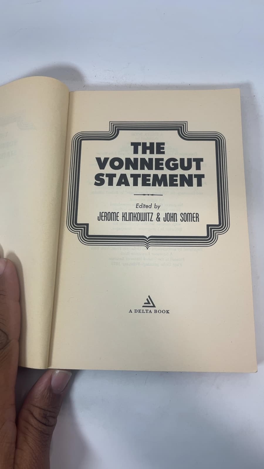 The Vonnegut Statement by Edited by Jerome Klinkowitz & John Somer - title page