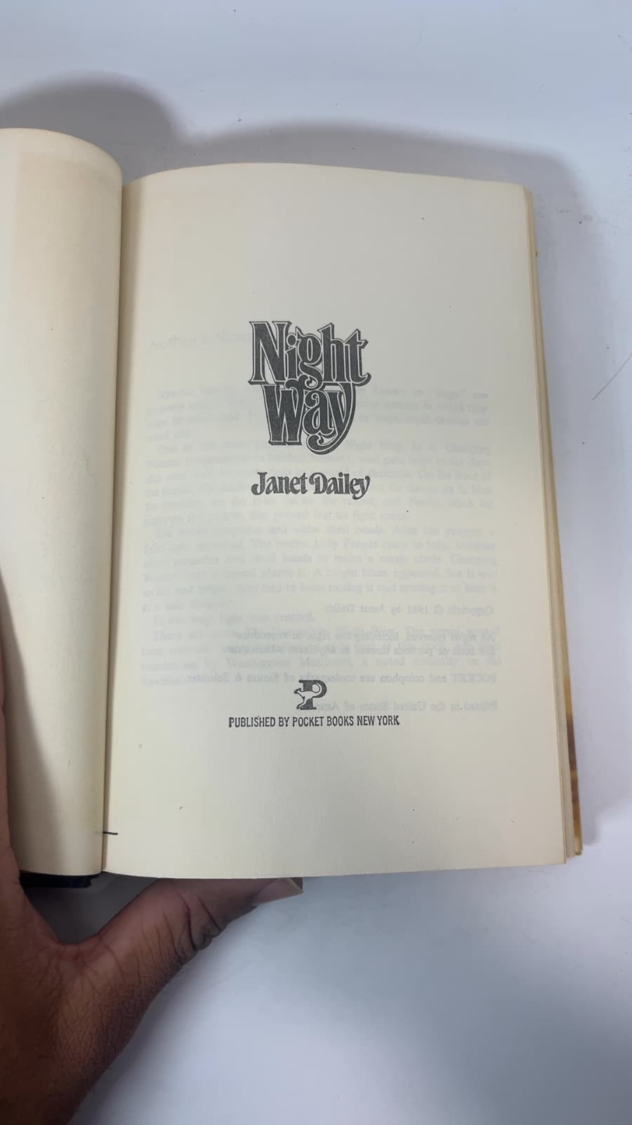 Night Way by Janet Dailey - title page