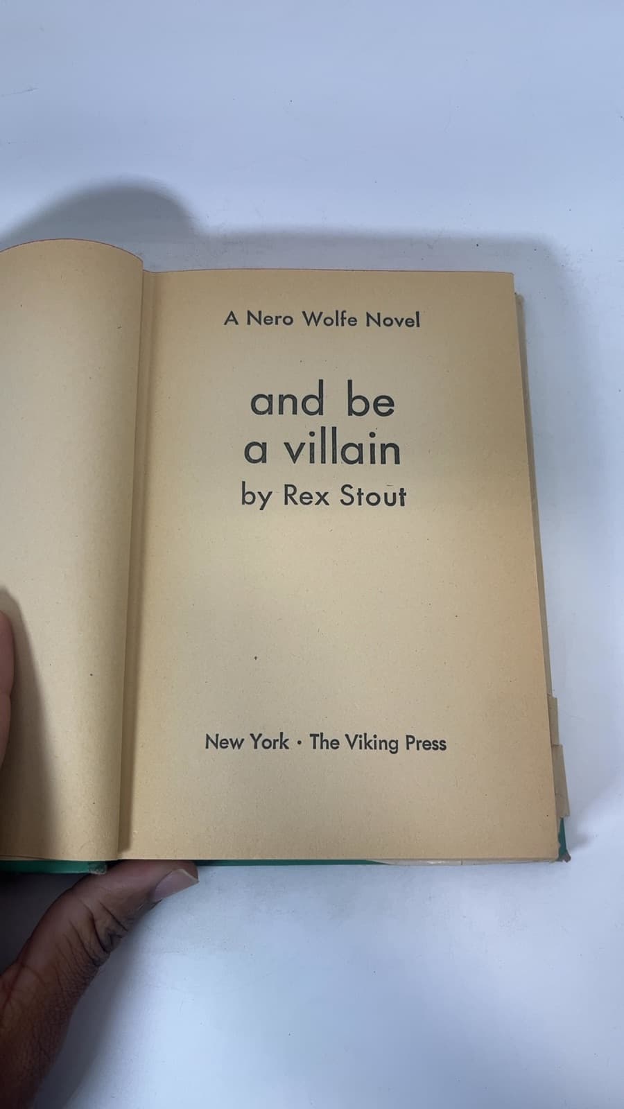 and be a villain by Rex Stout - title page