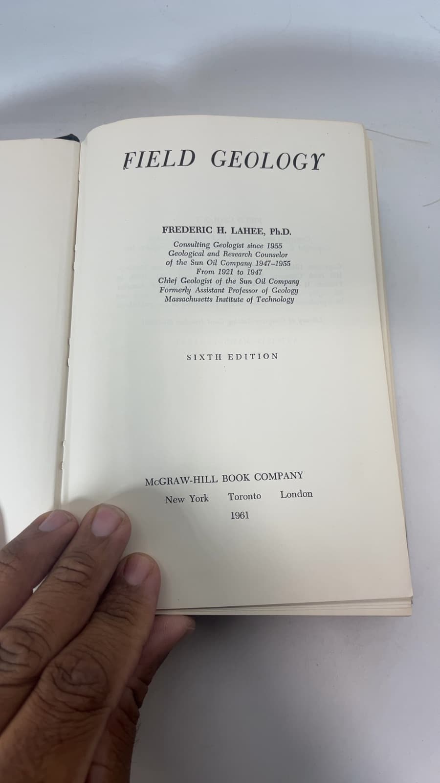 Field Geology by Frederic H. Lahee, Ph.D. - title page
