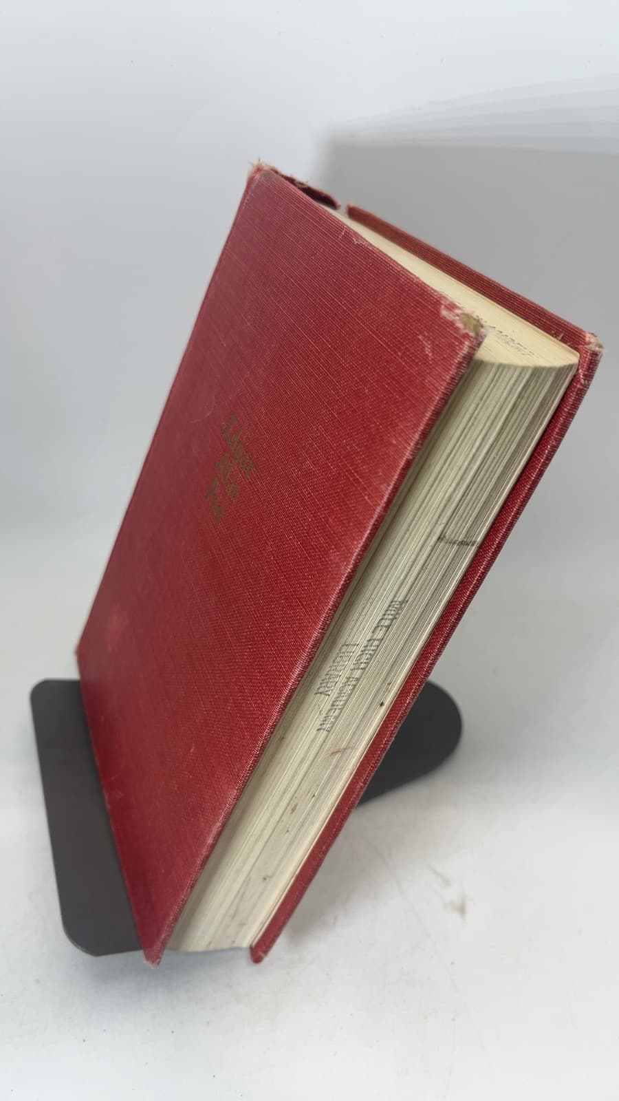 The Works of Edgar Allan Poe in One Volume by Edgar Allan Poe - quarter view showing binding condition