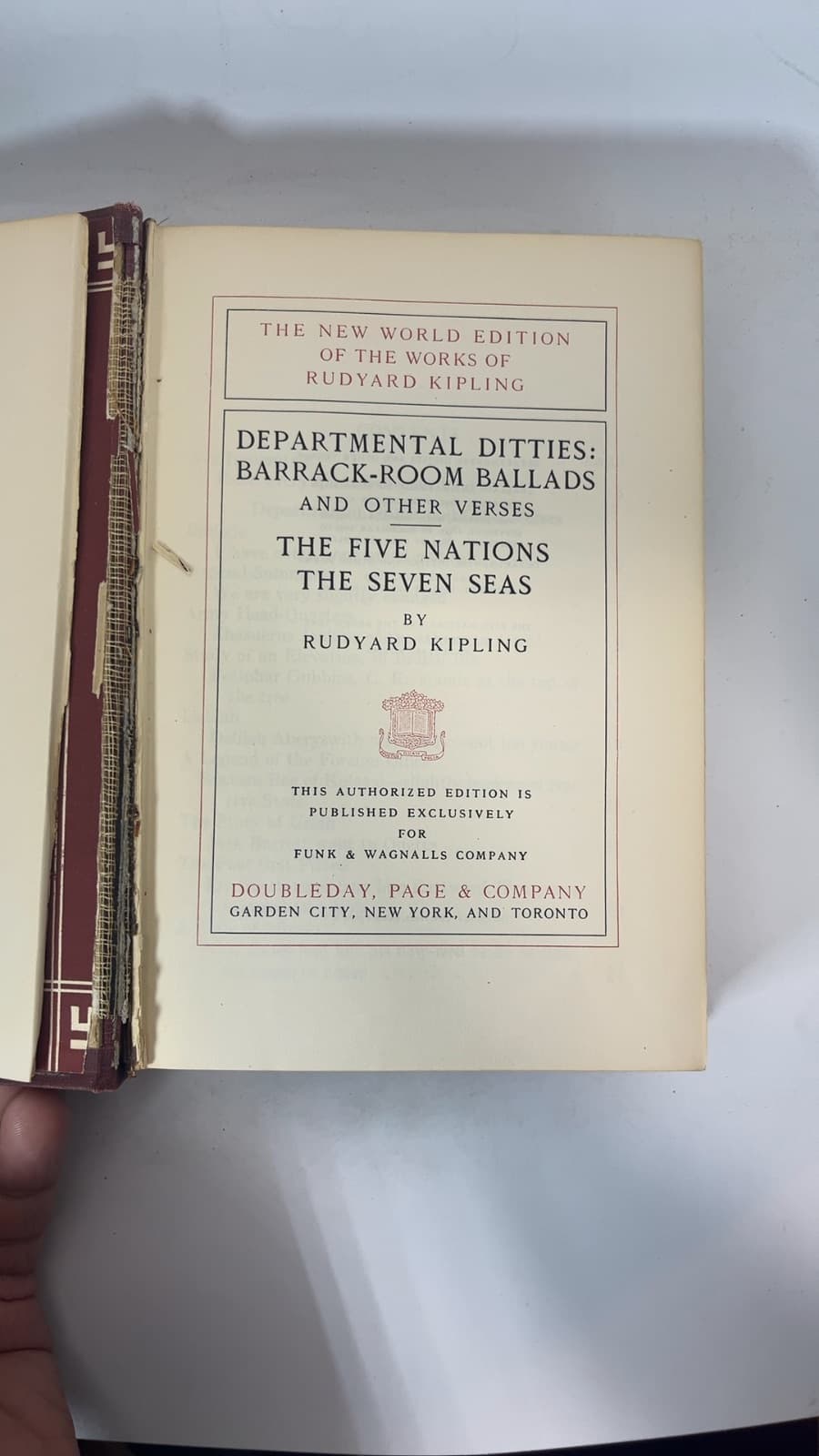 Departmental Ditties: Barrack-Room Ballads and Other Verses, The Five Nations, The Seven Seas by Rudyard Kipling - title page