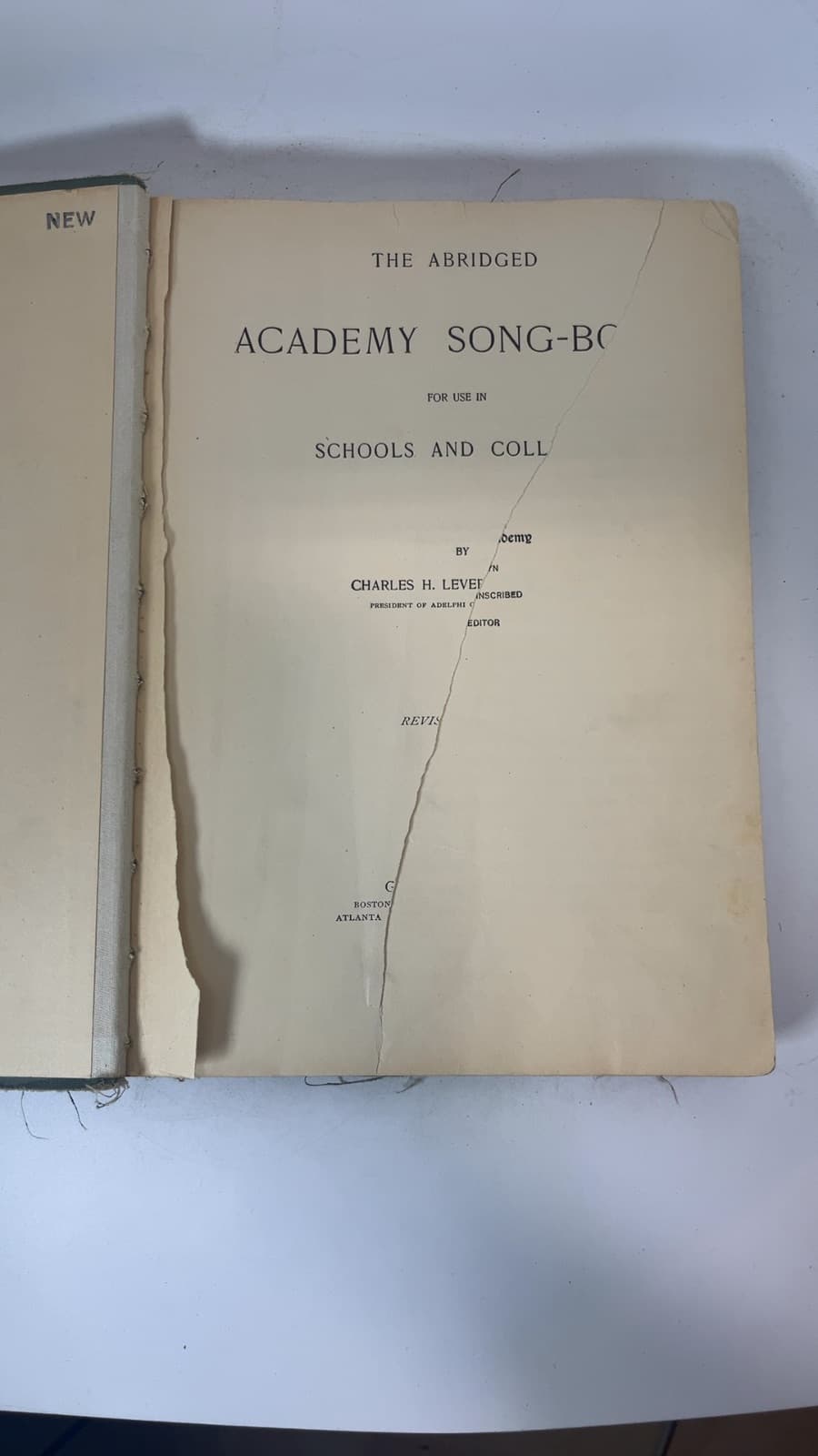 The Abridged Academy Song-Book by Charles H. Levermore - title page