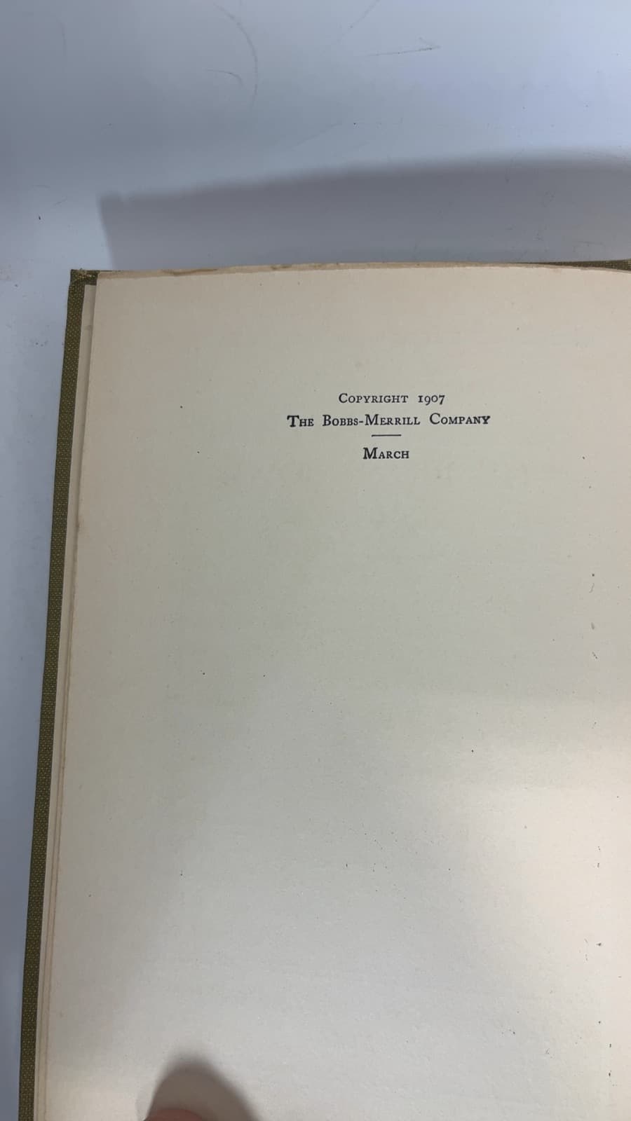 The Brass Bowl by Louis Joseph Vance - copyright page showing 1907 details