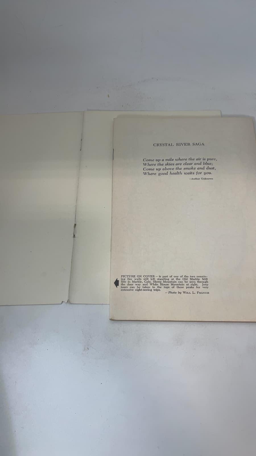 Crystal River Saga: Lore of the Colorado Rockies by Theresa V. Francis - title page