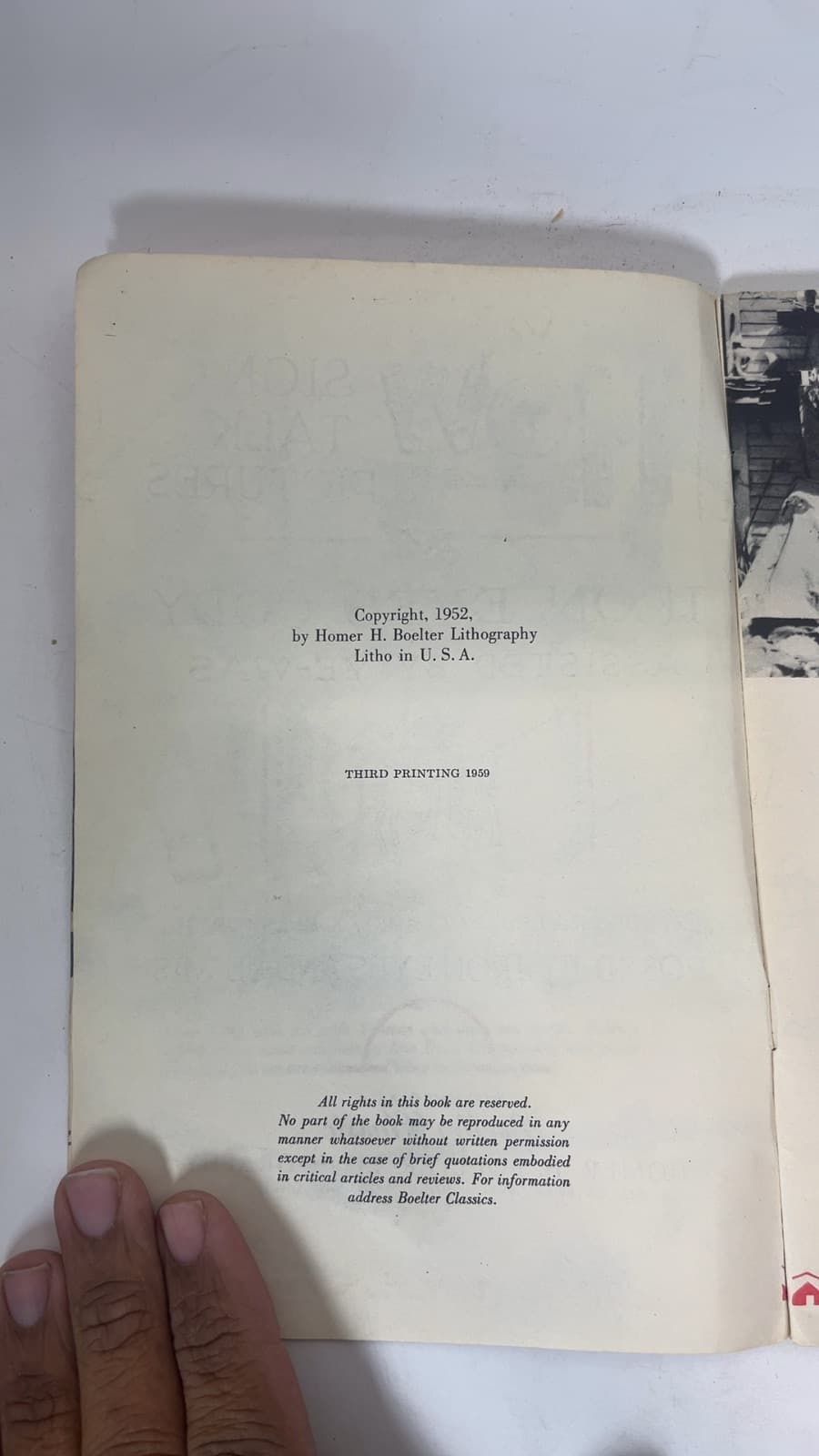 How Indian Sign Talk in Pictures by Iron Eyes Cody - copyright page showing 1952 details