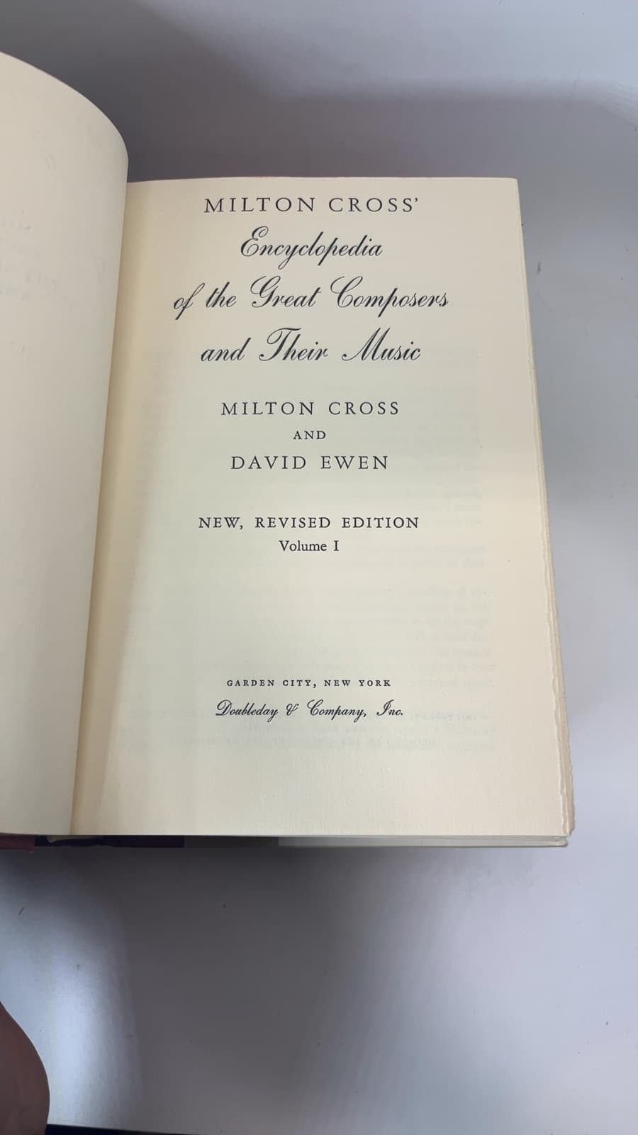 Milton Cross' Encyclopedia of the Great Composers and Their Music by Milton Cross and David Ewen - title page
