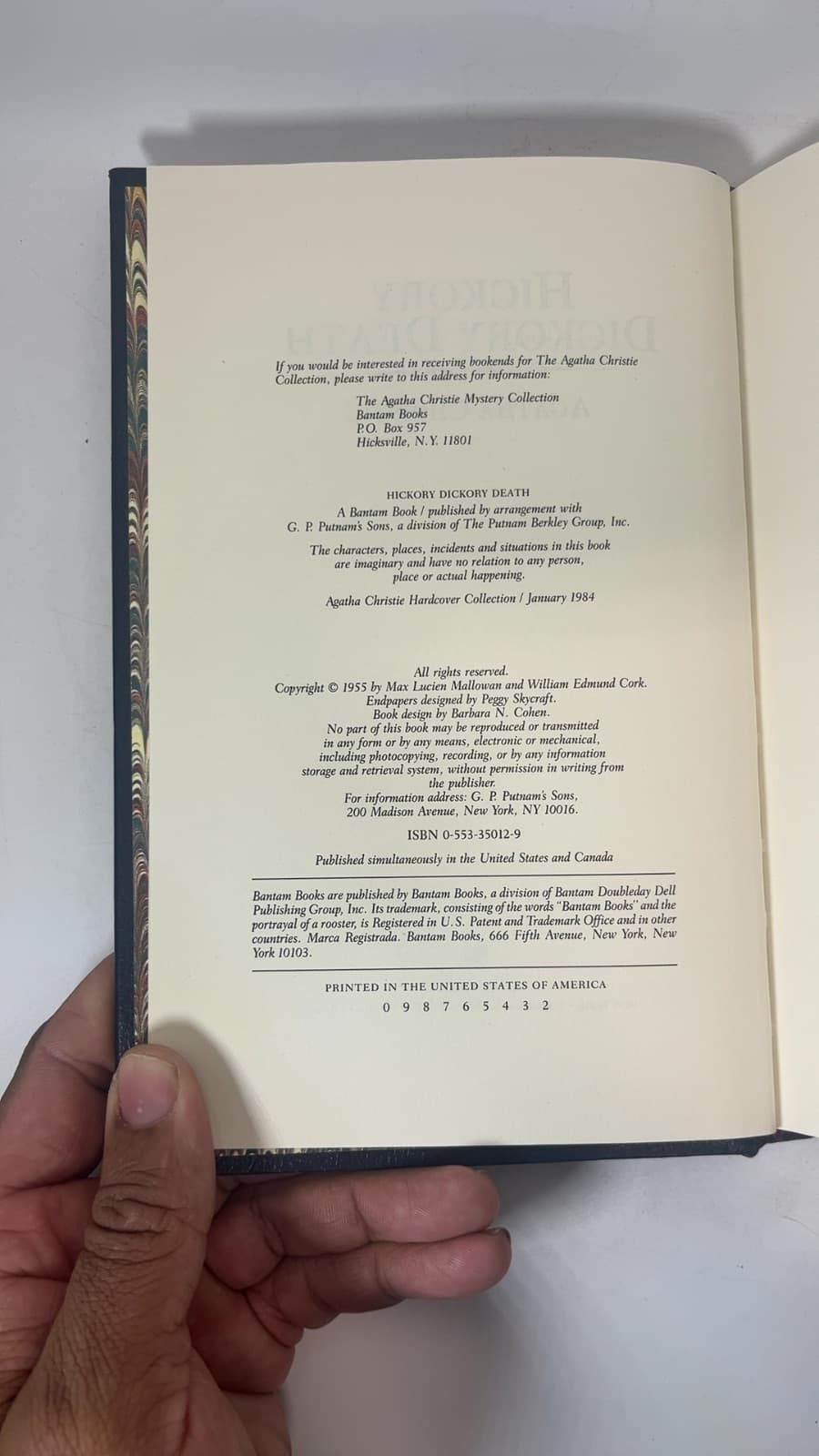 Hickory Dickory Death by Agatha Christie - copyright page showing 1984 details