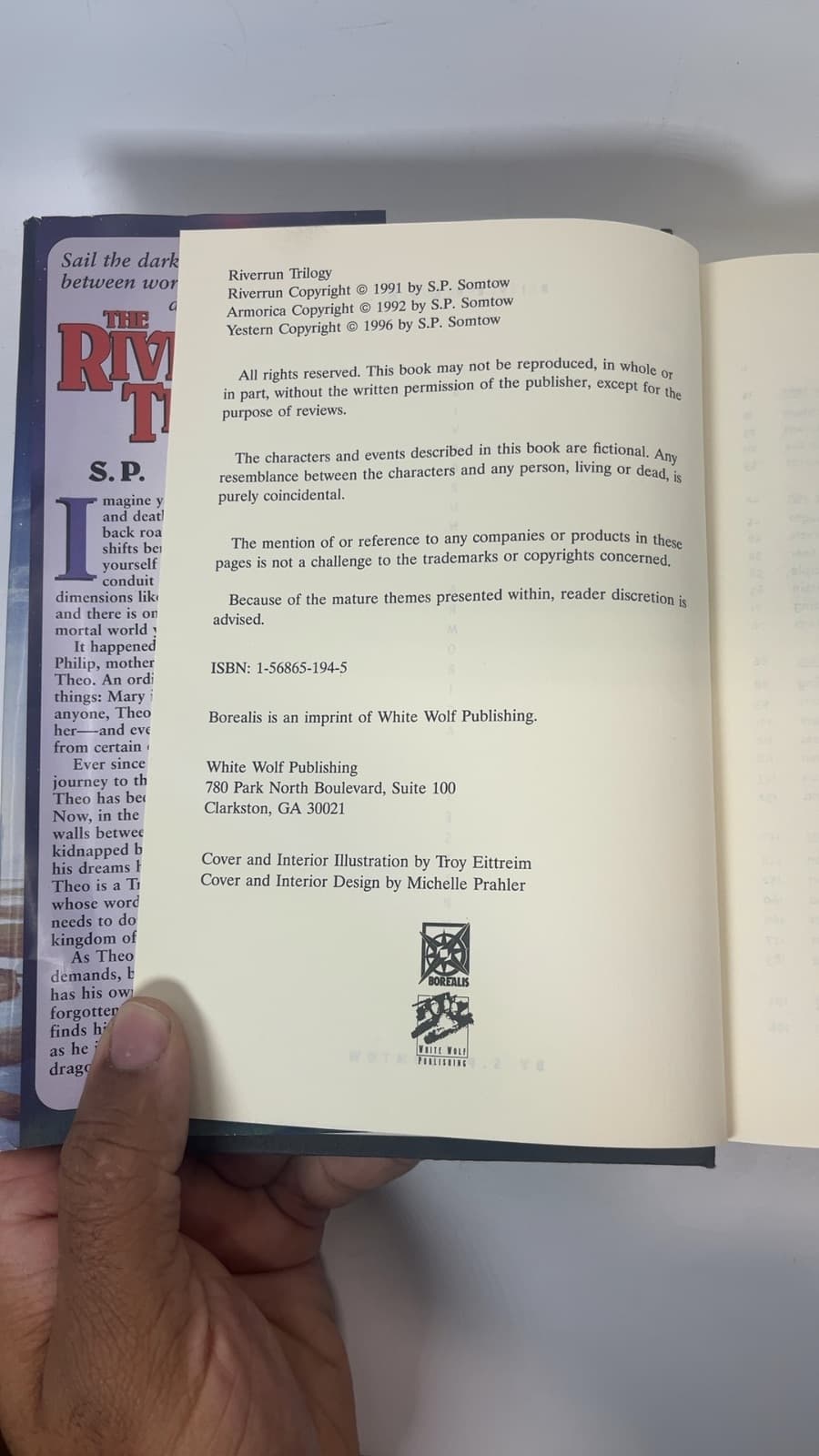 THE RIVERRUN TRILOGY by S.P. Somtow - copyright page showing 1996 details