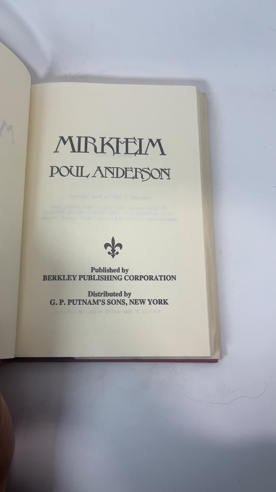 Mirkheim by Poul Anderson - title page