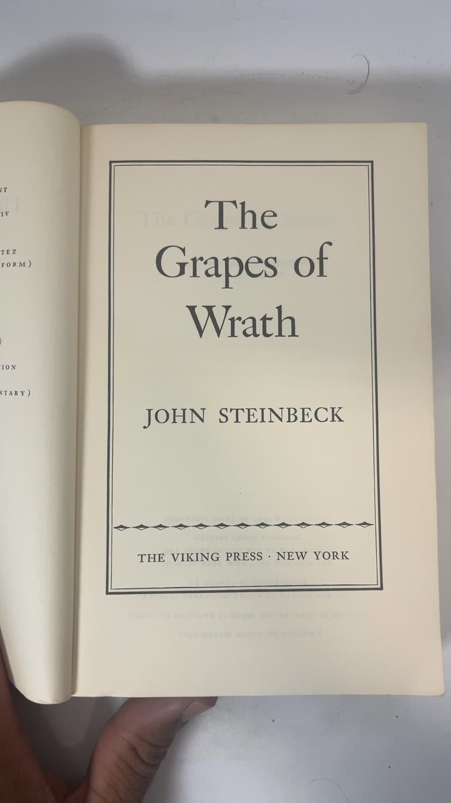 The Grapes of Wrath by John Steinbeck - title page