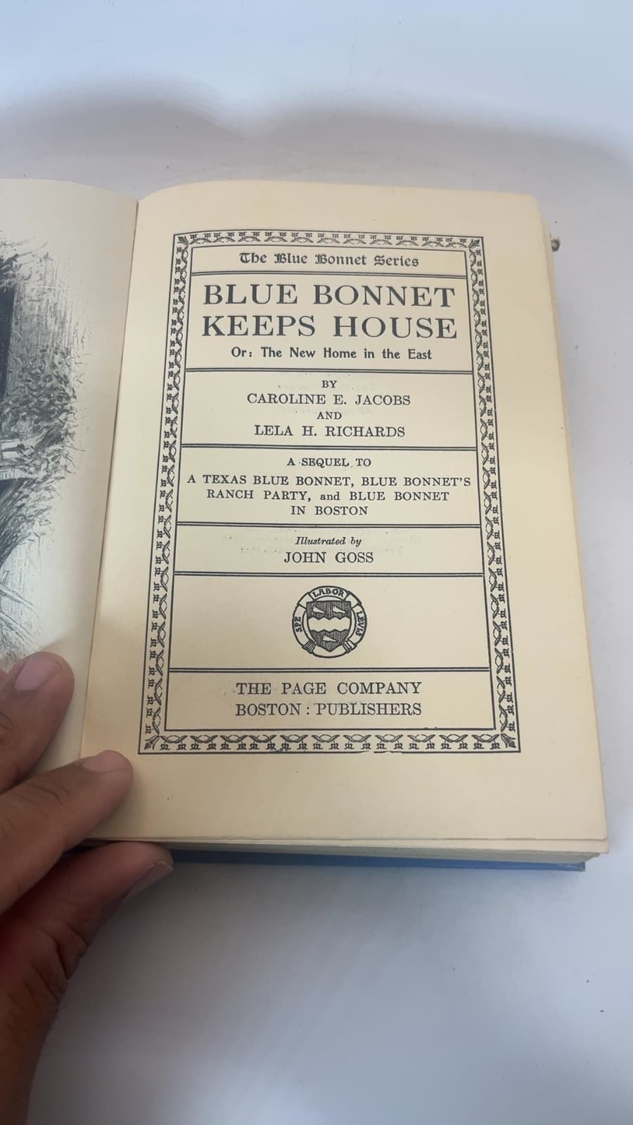 Blue Bonnet Keeps House by Caroline E. Jacobs and Lela H. Richards - title page