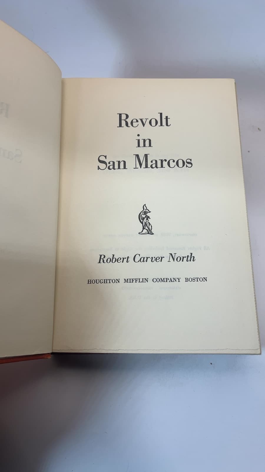 Revolt in San Marcos by Robert Carver North - title page