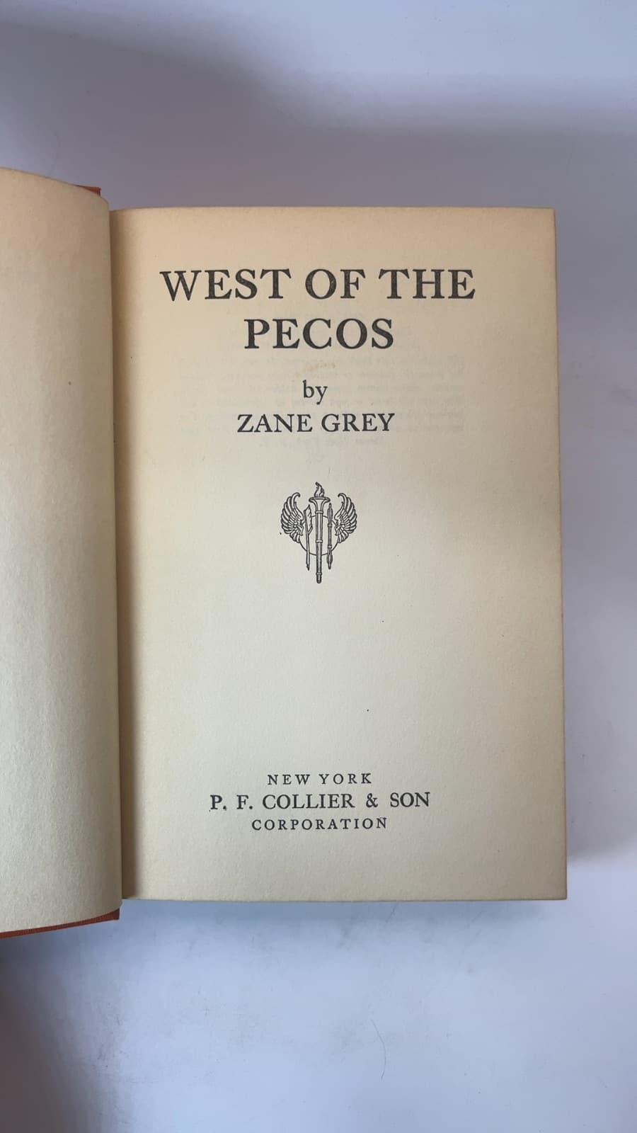 West of the Pecos by Zane Grey - title page