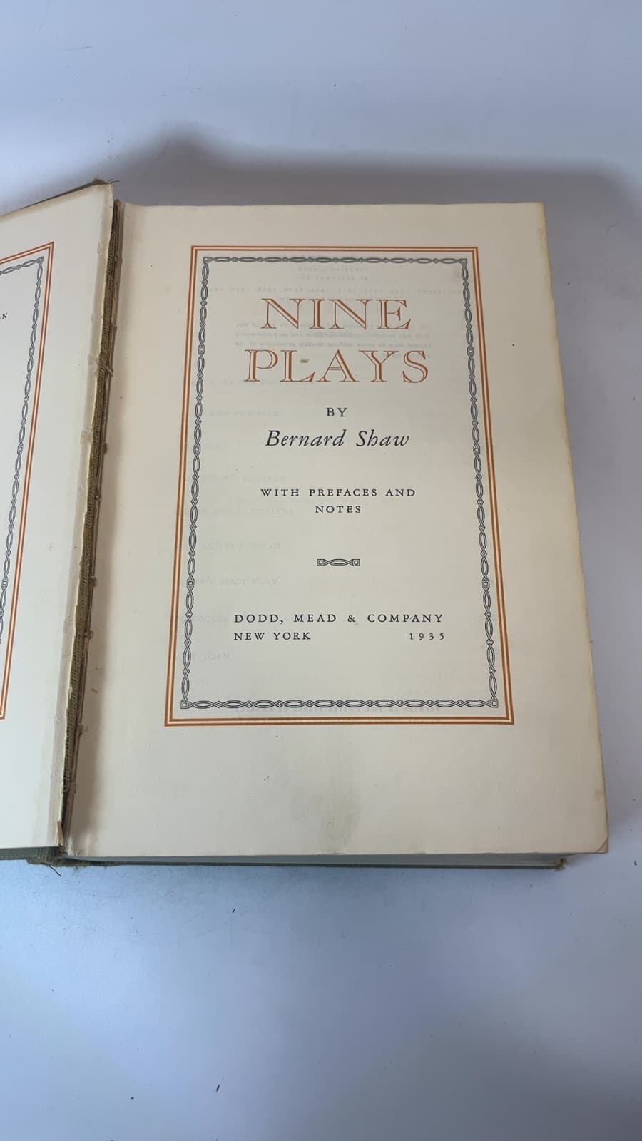 Nine Plays by Bernard Shaw - title page