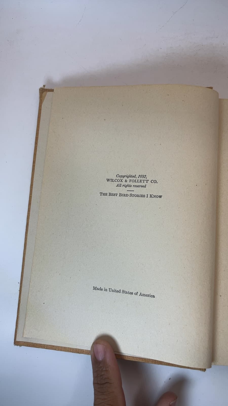 The Best Bird Stories I Know by John Clair Minot - copyright page showing 1945 details