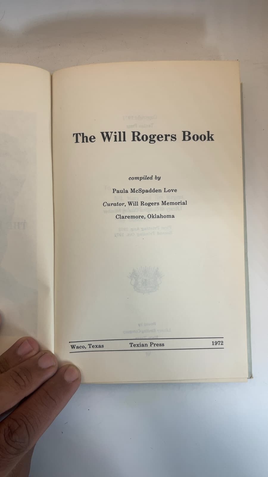 The Will Rogers Book by Paula McSpadden Love - title page