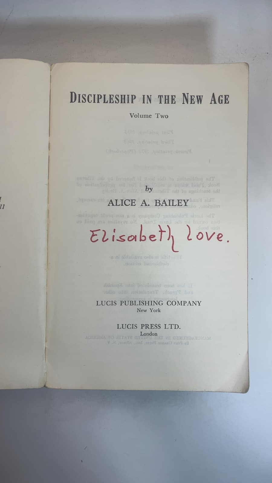 DISCIPLESHIP IN THE NEW AGE, Volume Two by Bailey, Alice A. - title page
