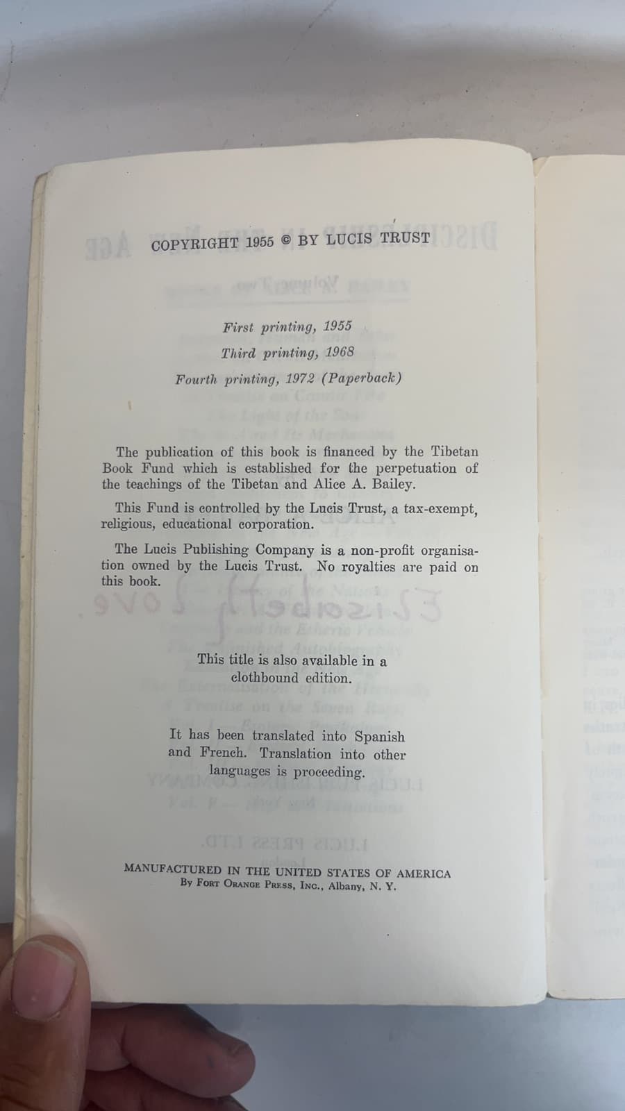 DISCIPLESHIP IN THE NEW AGE, Volume Two by Bailey, Alice A. - copyright page showing 1979 details