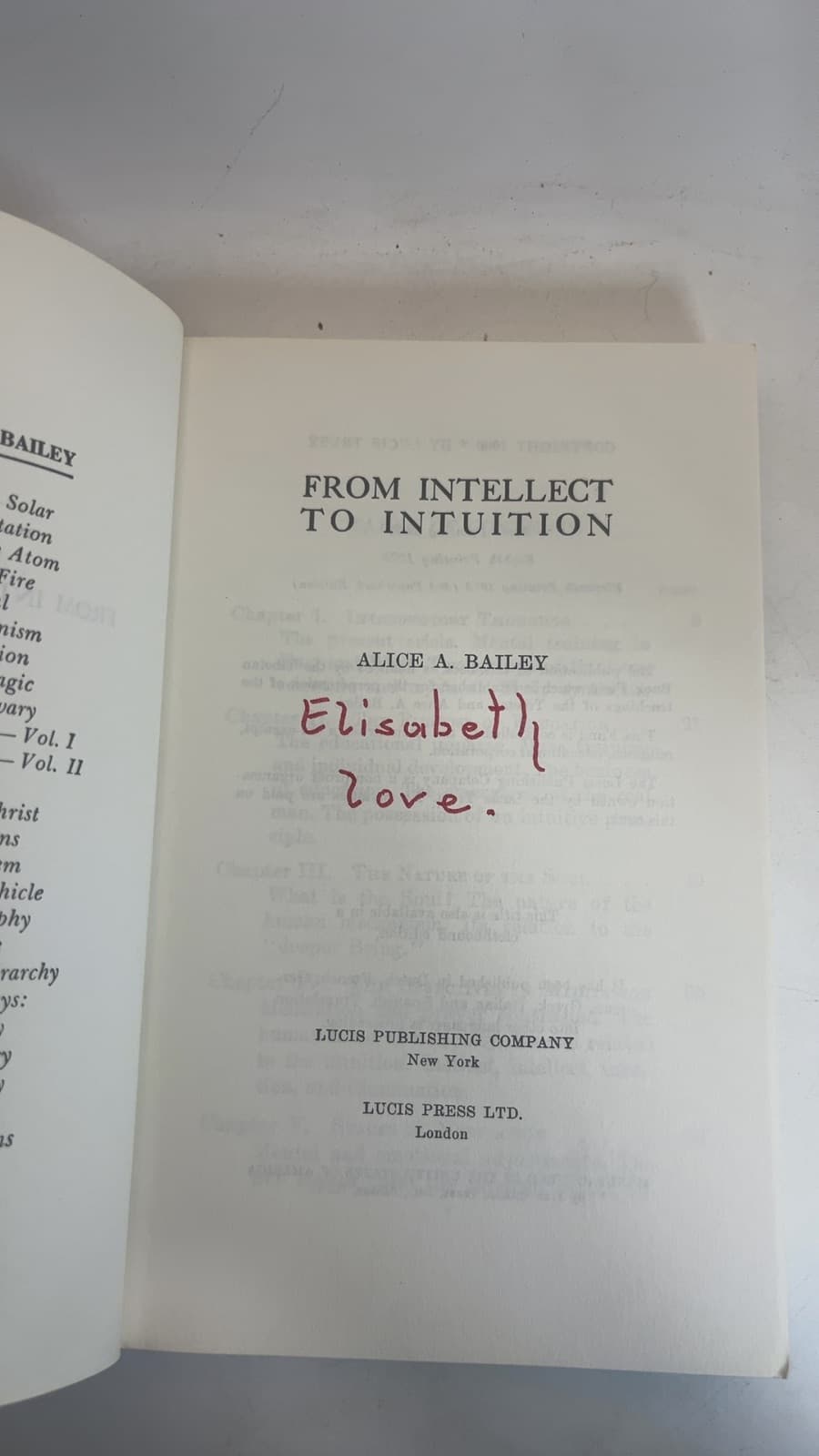 From Intellect to Intuition by Alice A. Bailey - title page