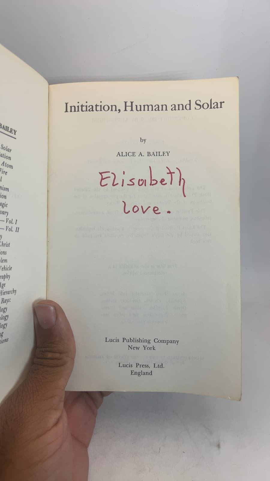 Initiation, Human and Solar by Alice A. Bailey - title page