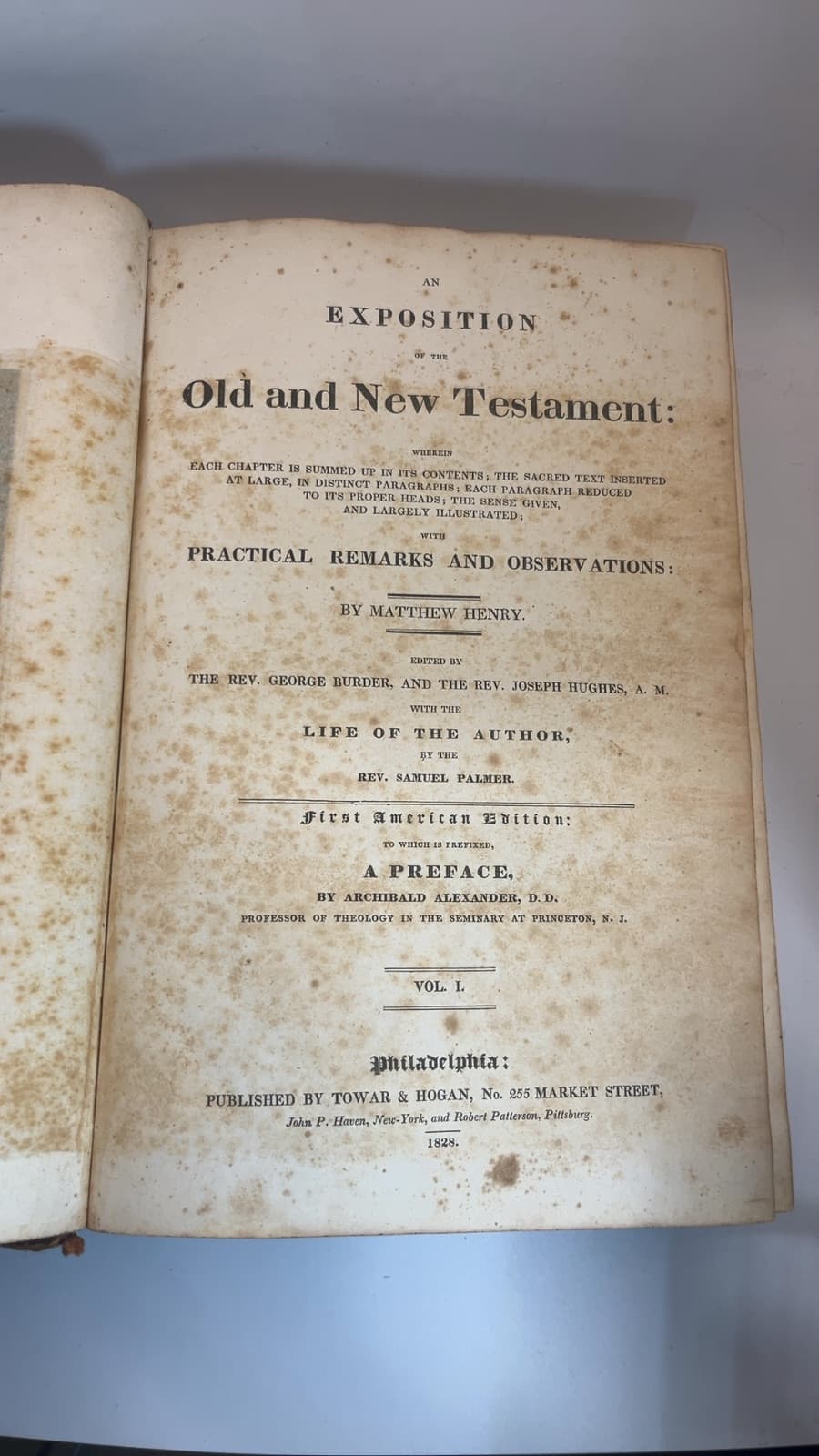 An Exposition of the Old and New Testament - Volume 1  by Matthew Henry - title page