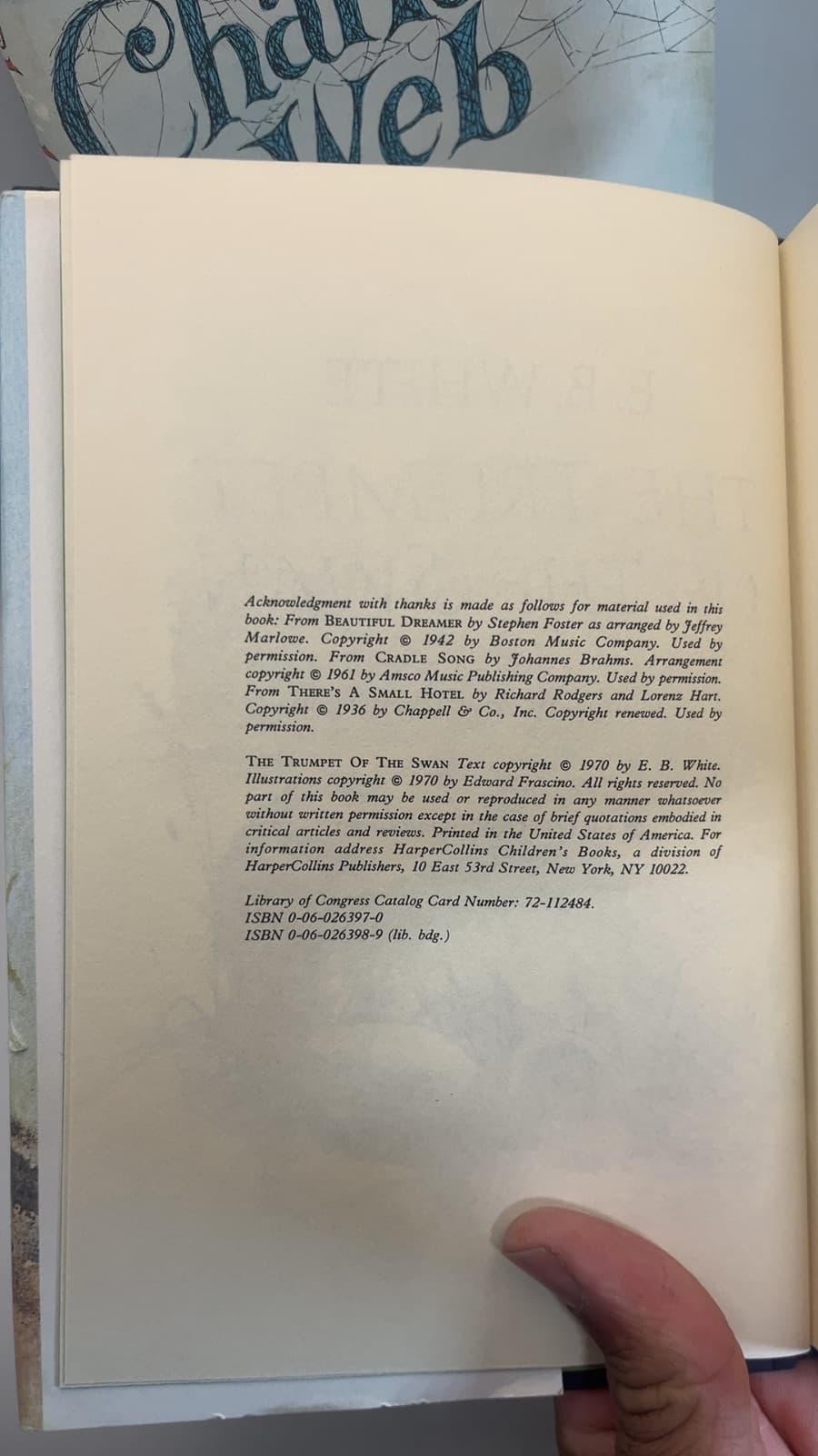 E.B. White Book Lot of 3 - Charlotte's Web, Stuart Little, The Trumpet of the Swan  by E.B. White - copyright page showing 1952 details