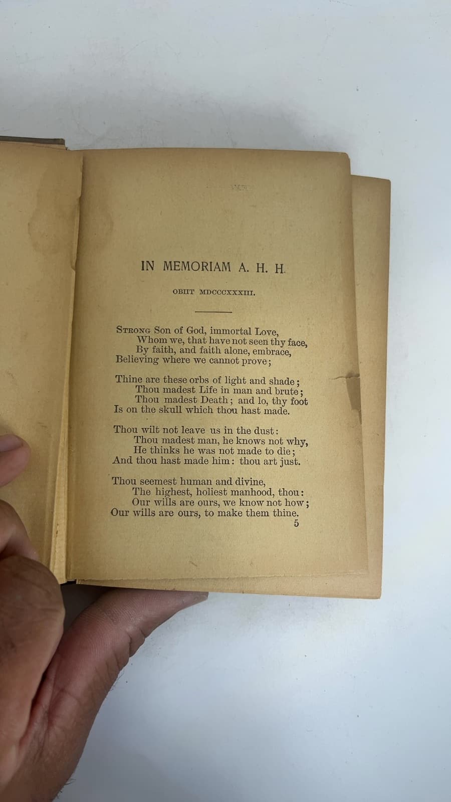 In Memoriam: The Lover's Tale and Other Poems by Alfred Lord Tennyson - copyright page showing unknown details