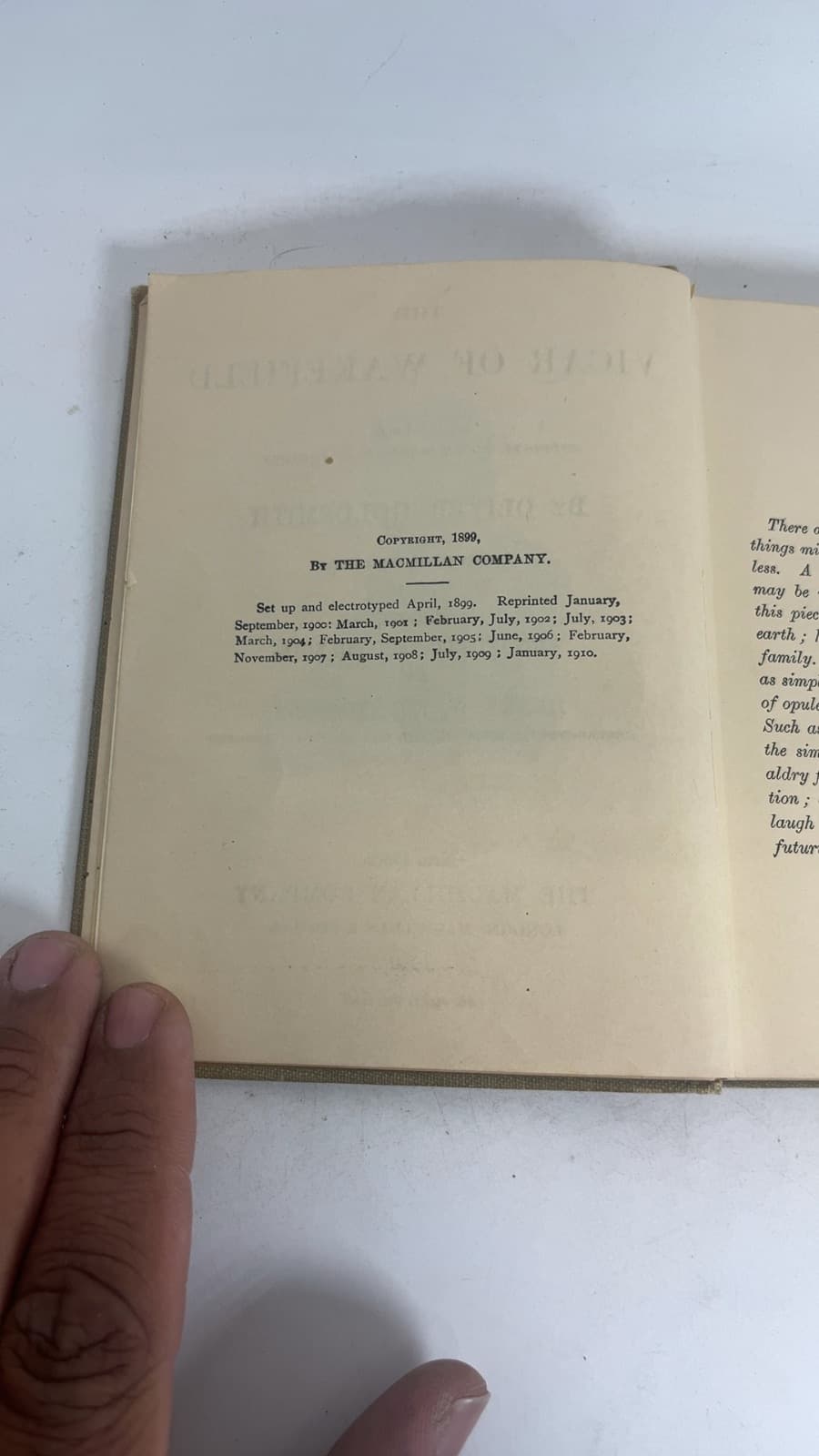 The Vicar of Wakefield by Oliver Goldsmith - copyright page showing 1910 details