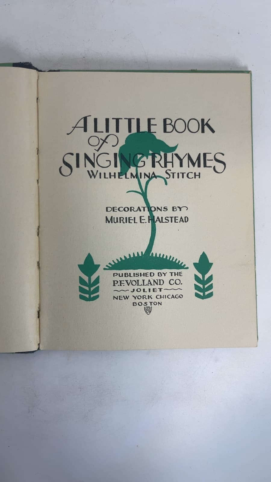 A Little Book of Singing Rhymes by Wilhelmina Stitch - title page